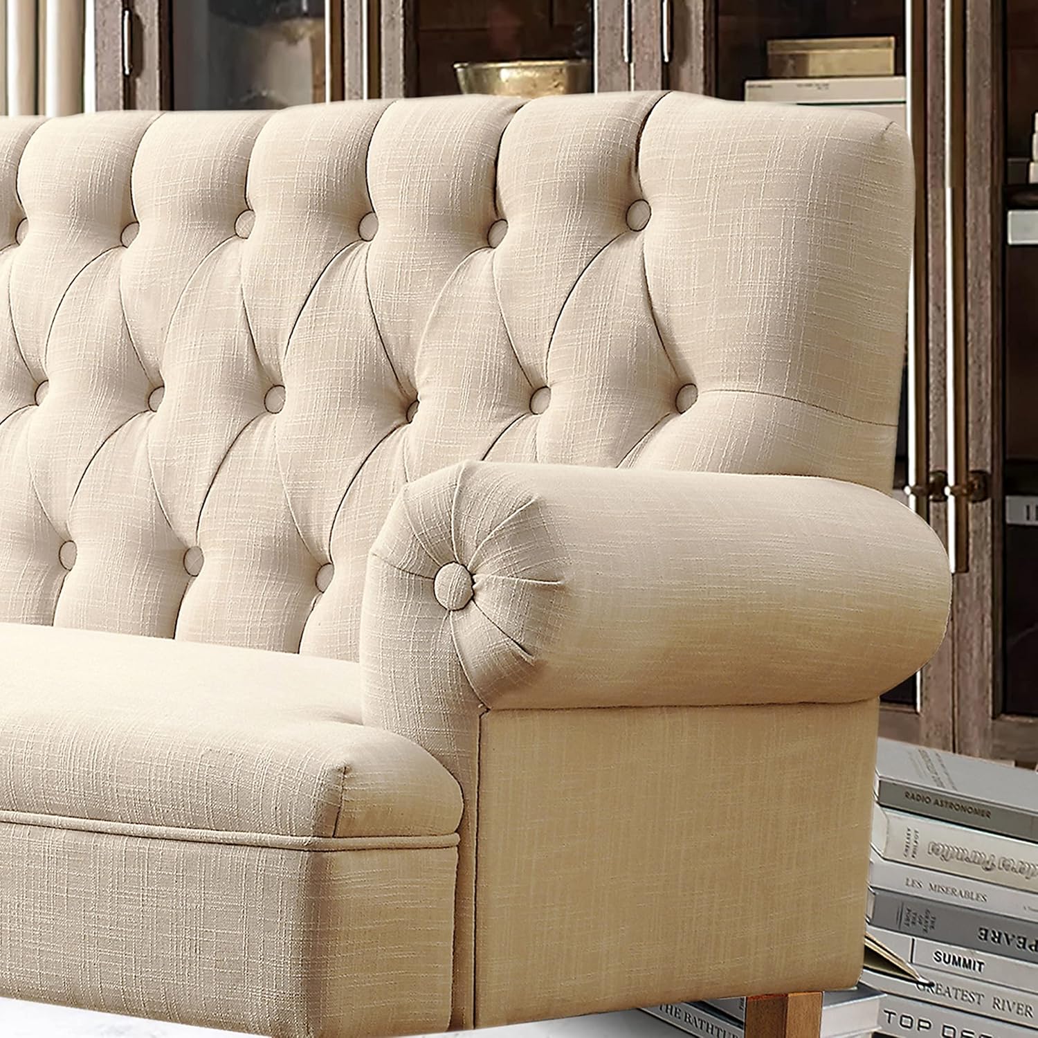 Rosevera Loveseat Sofa for Living Room - Linen, Warm Beige