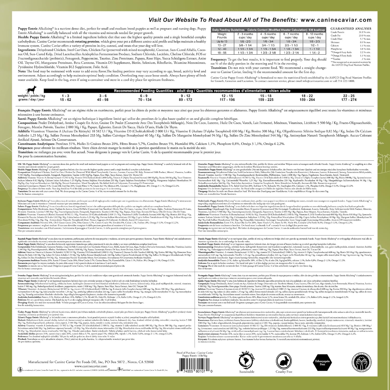 Canine Caviar - Open Range: Water Buffalo & Chickpea Alkaline Dry Dog Food, Limited Ingredients, Gluten-Free, Based on Science & Research, Veterinary Alternative Diet (22 Pound Bag)