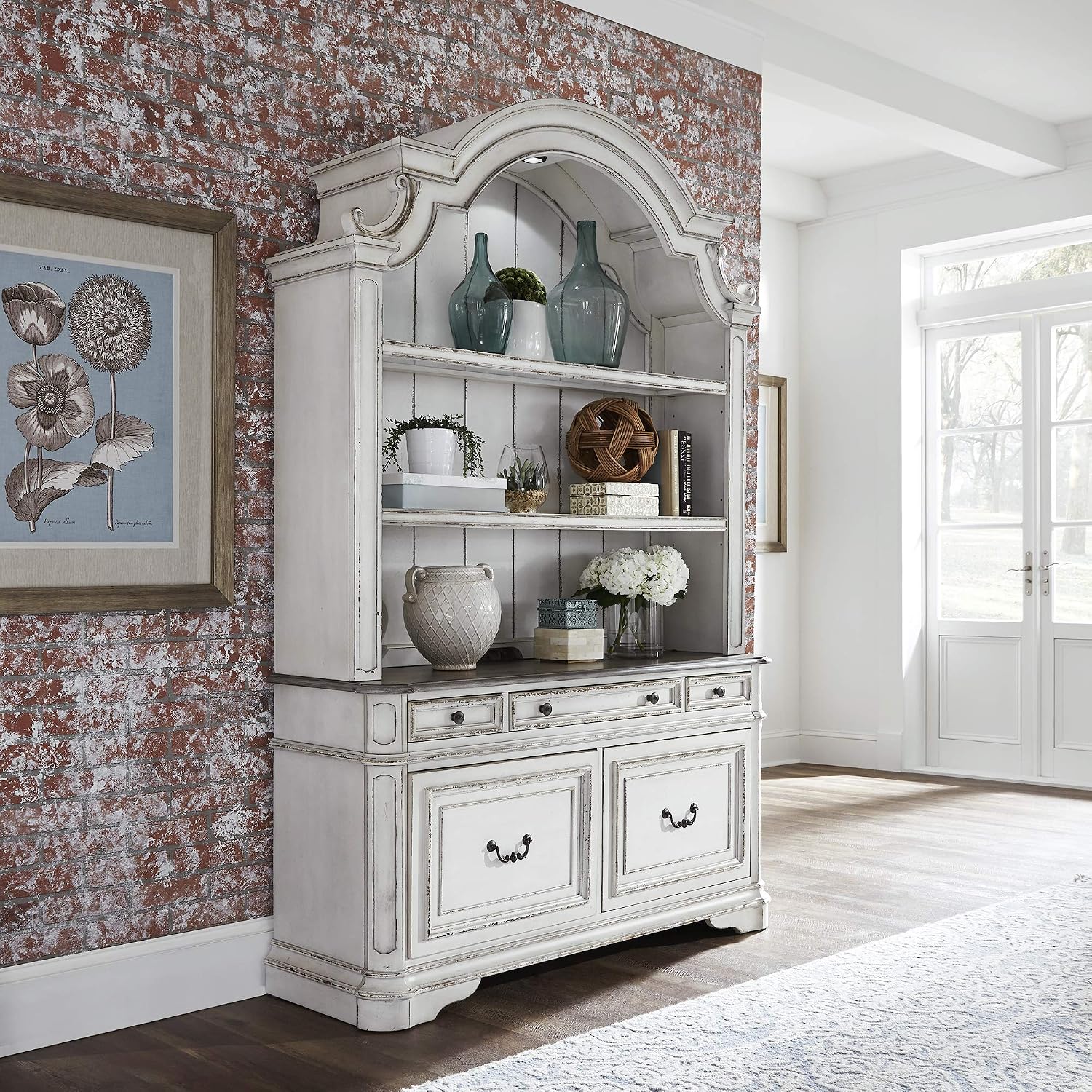 Liberty Furniture Industries Magnolia Manor Lift Top Writing Desk, W56 x D28 x H30, White