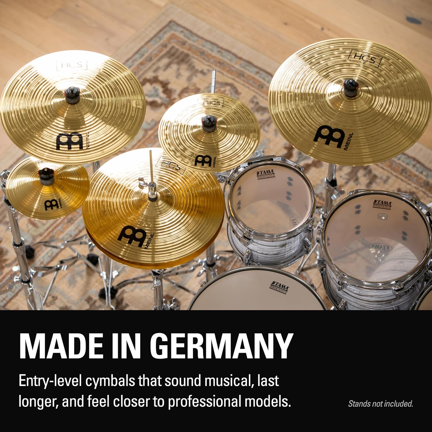 Meinl Cymbals HCS Box Set Cymbals for Drums — MADE IN GERMANY | Hihats, Ride, Crashes, Trash Crash, China, Splash, Bell — Durable Brass Alloy
