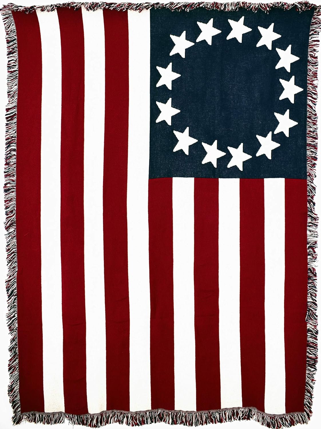 United States American Flag Blanket - Gift Soft Tapestry Throw Woven from Cotton - Made in The USA (69x48)