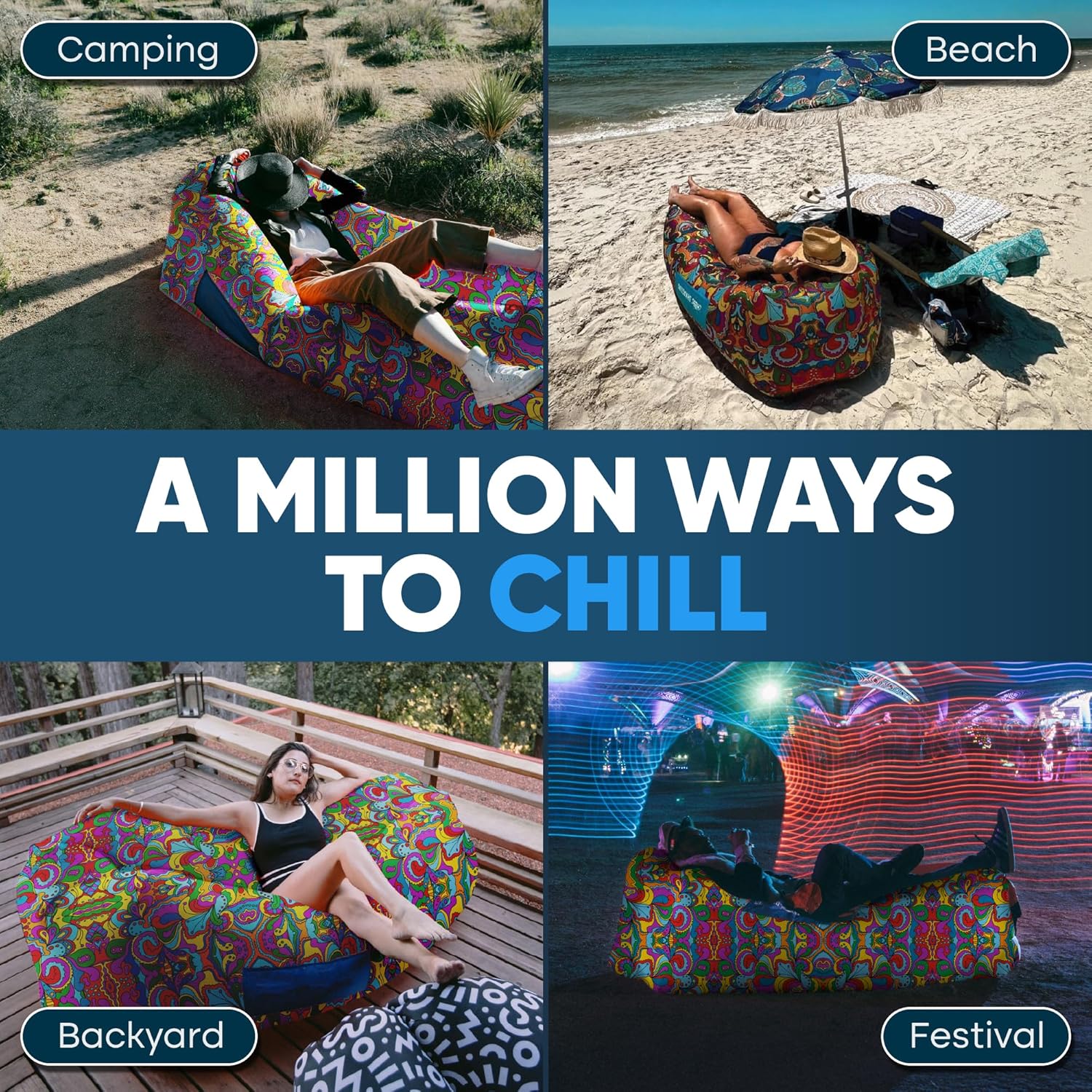 Chillbo Shwaggins, Inflatable Beach Lounger, Inflatable couches