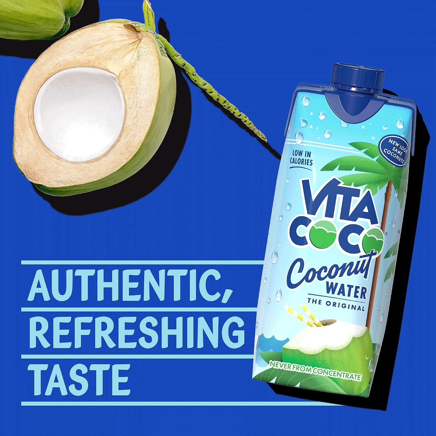 Vita Coco Coconut Water, Pure Original, Refreshing Coconut Taste, Natural Electrolytes, Vital Nutrients, 33.8 Oz (Pack of 6)