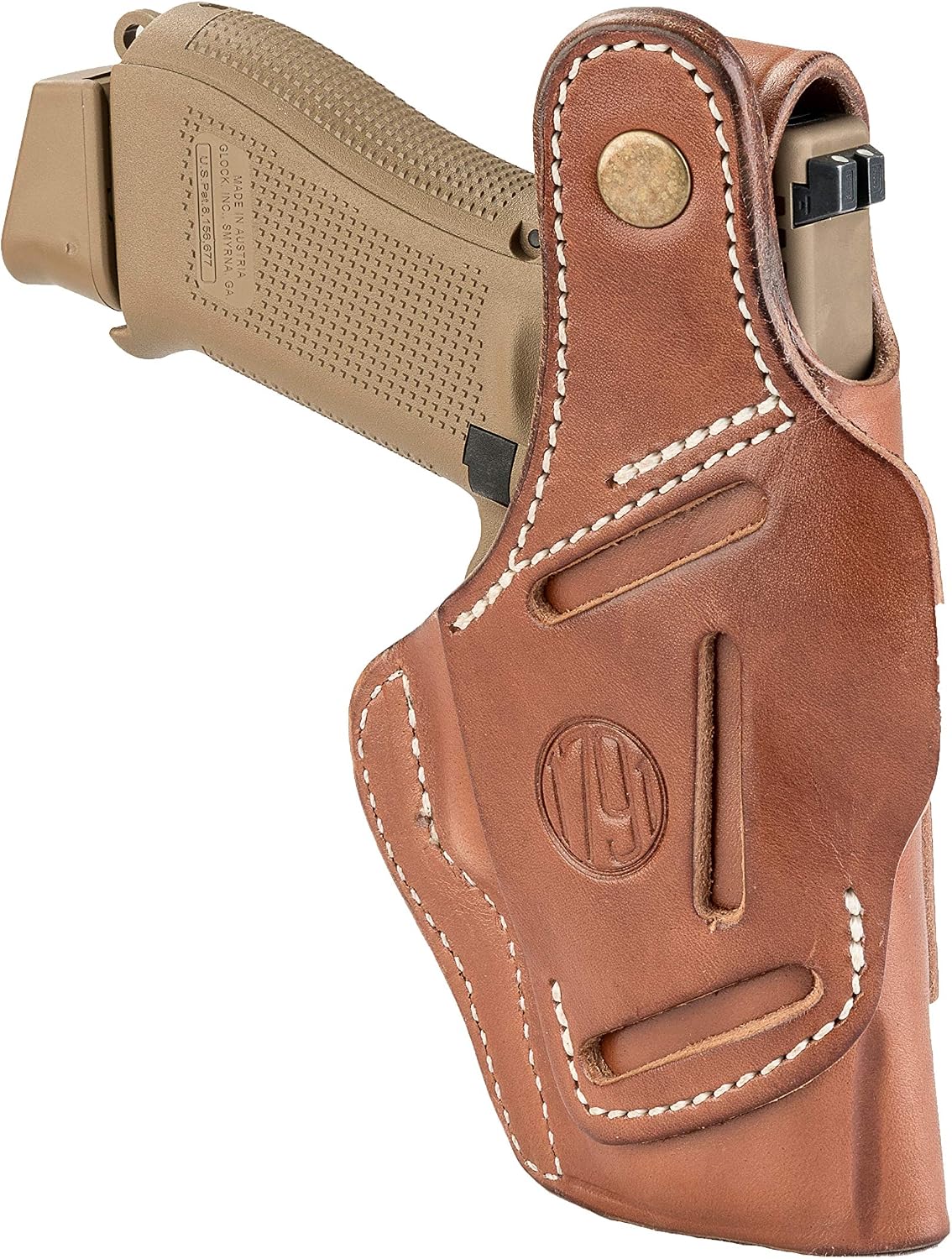 1791 Thumb-Break Gun Holster IWB/OWB, Fits Glock 19, 17, 22, 23, 26, 27 | Right-handed 4-Way leather gun holster also fits Taurus G2, Ruger SR9, Ruger SR9c and S&W M&P 9 M2.0, Glock 32 and 33