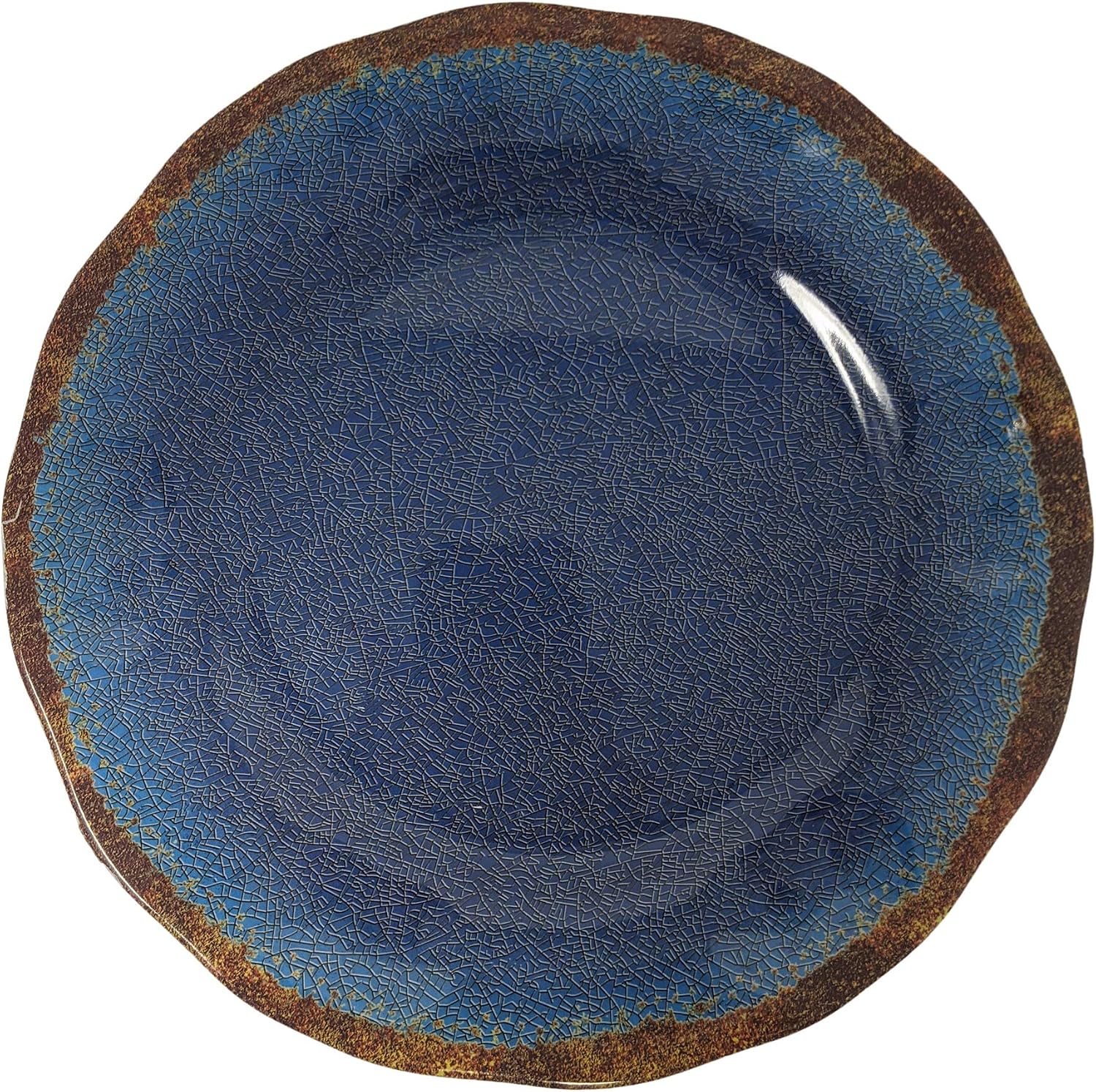 Gianna's Home 12 Piece Rustic Farmhouse Melamine Dinnerware Set (Blue)