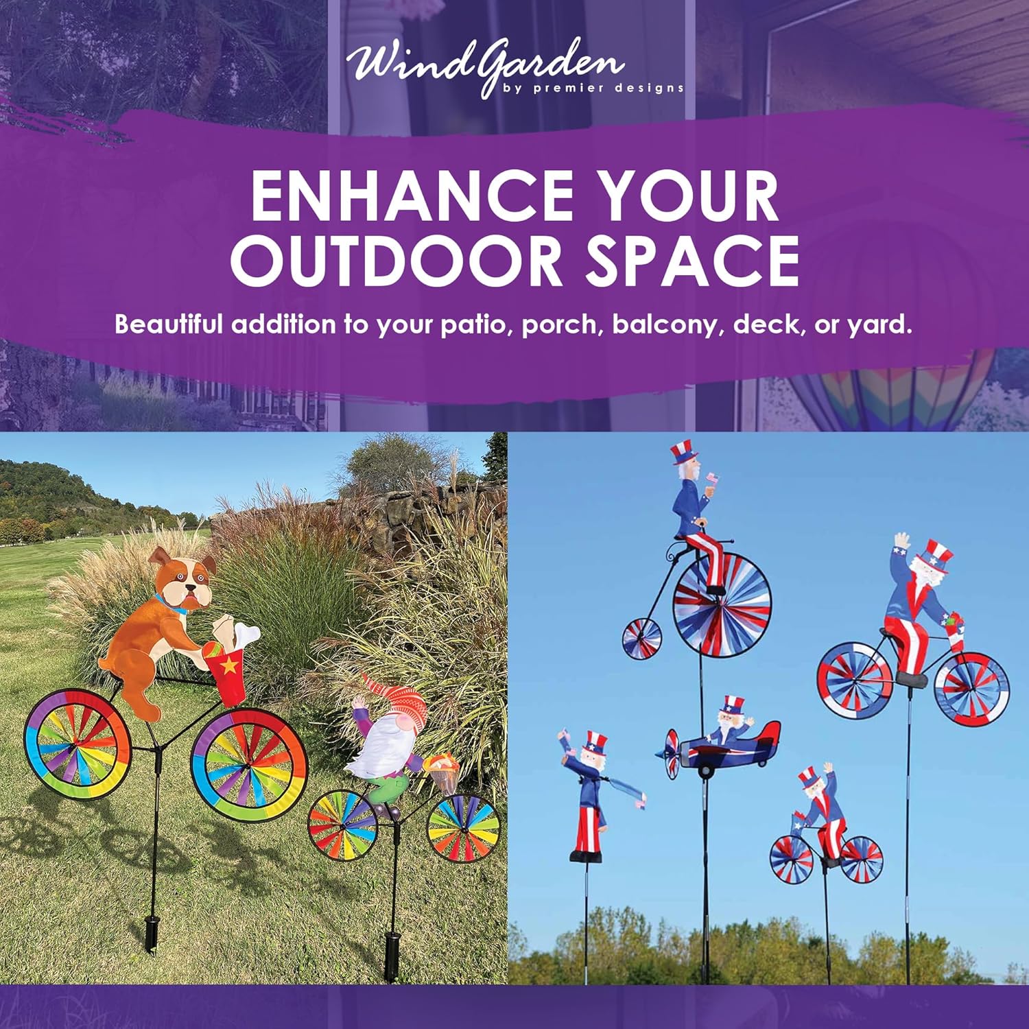 Bike Spinner Parrot 30" – Tropical Bird Design, Weather-Resistant Outdoor Decor, Durable & Lightweight for Patios, Yards