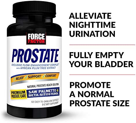 Force Factor Prostate, Saw Palmetto & Beta Sitosterol Supplement for Men | Prostate Health Support, Size Support, Urinary Relief, Bladder Control