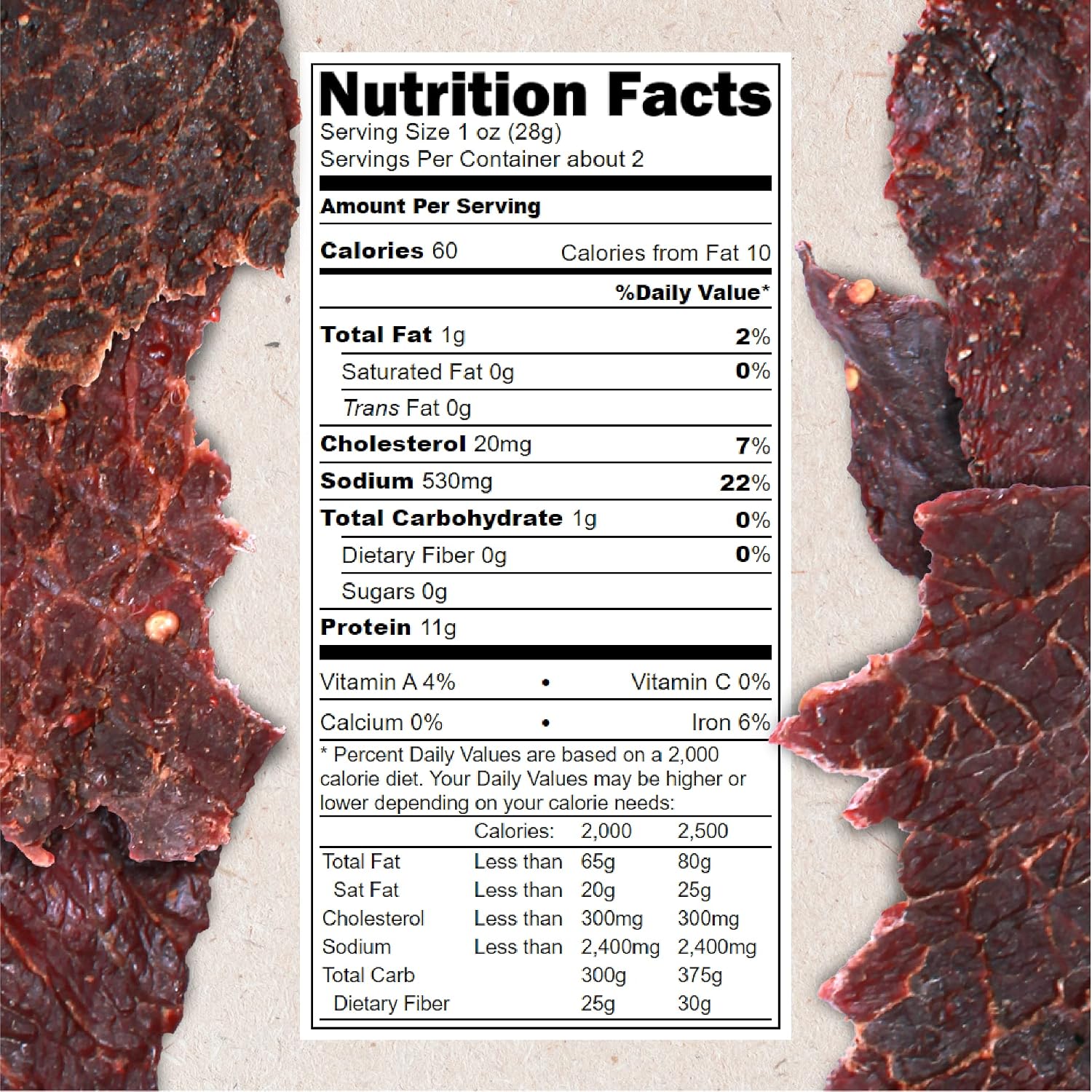 Hardtimes Original Beef Jerky, High Protein Snack, 4 x 2.25 oz Bags