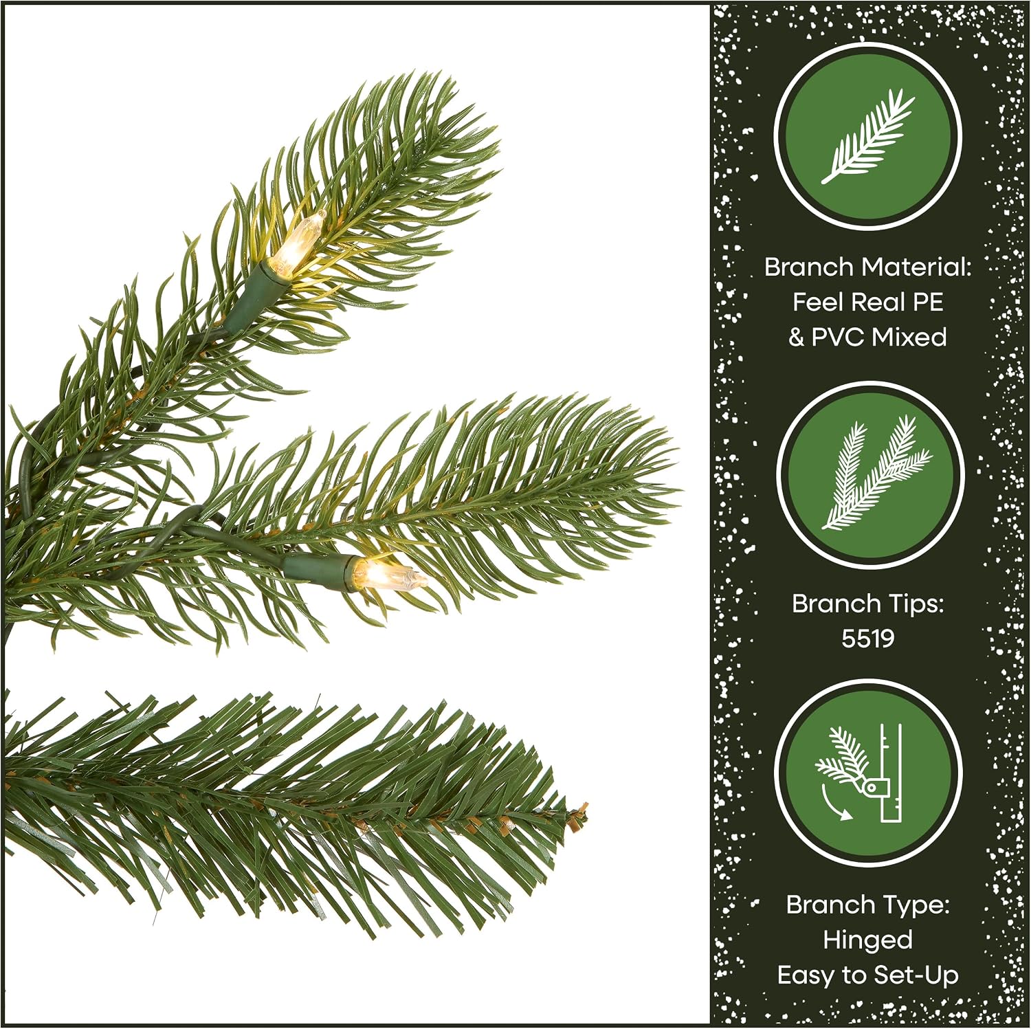 National Tree Company 7.5ft Pre-Lit Downswept Douglas Fir Christmas Tree | 750 Clear Lights, 1,867 Tips, Includes Stand, Artificial, Green