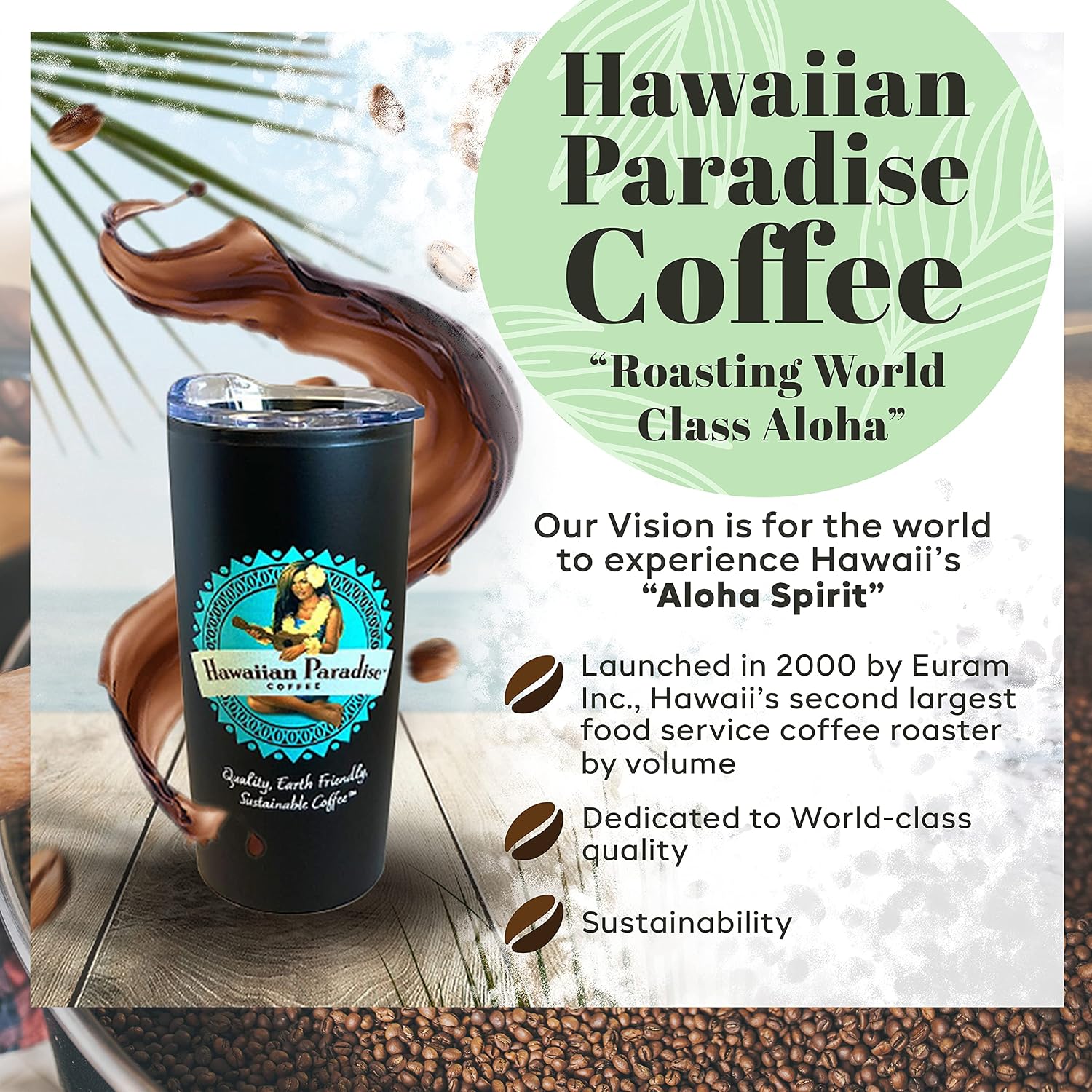 Hawaiian Paradise Coffee Chocolate Macadamia Nut Single Serve Cups 18 Count - Medium Roast - Compatible with Keurig K-Cup Brewers