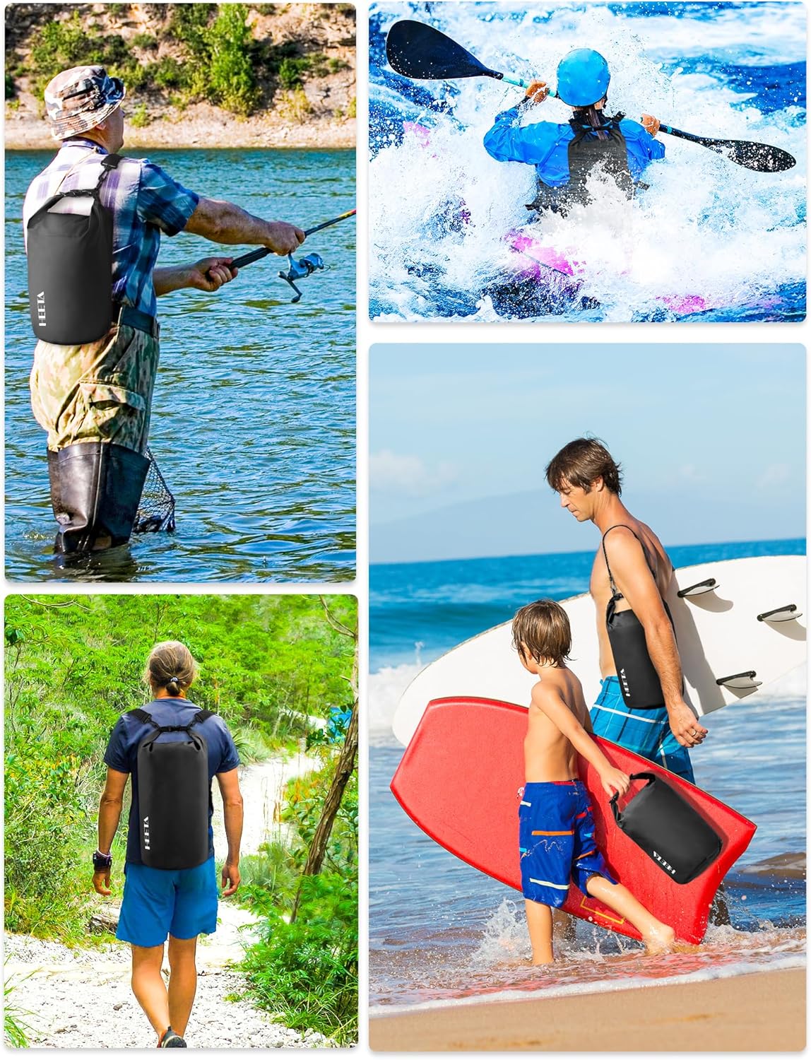 HEETA Waterproof Dry Bag Backpack with Emergency Whistle 5L/10L/20L/30L/40L
