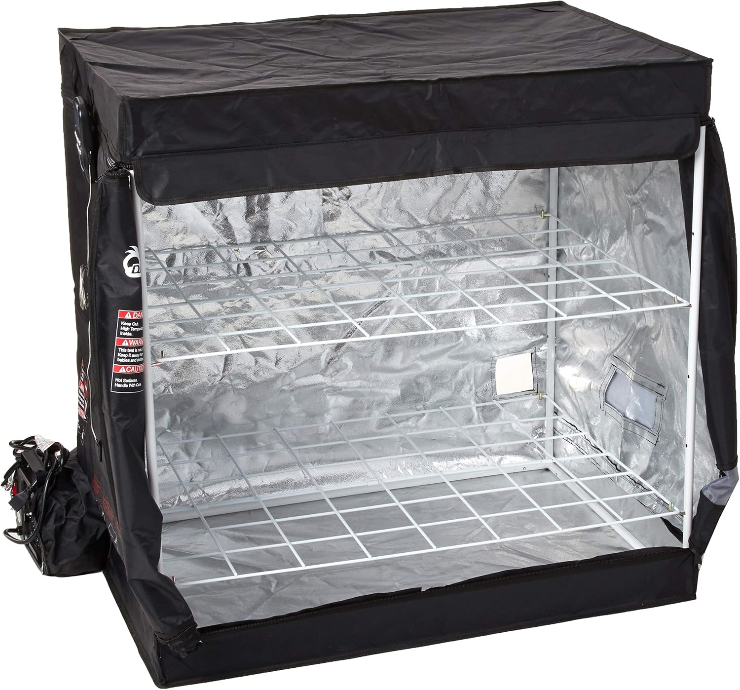 Dr Infrared Heater Upgraded Version 2-Tier 18 Cubic feet Portable Bedbug Heater with Thermometer and Timer, Black, Big (DR-122)