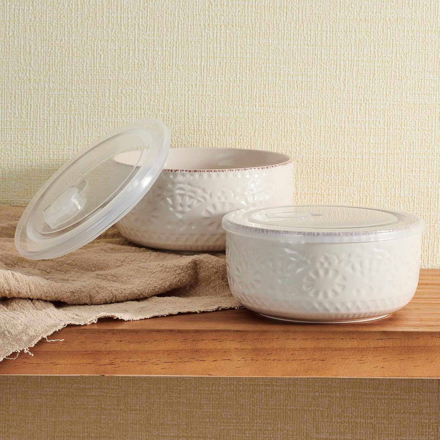 Pfaltzgraff Chateau Cream 16-Piece Stoneware Dinnerware Set, Service for 4, Off White