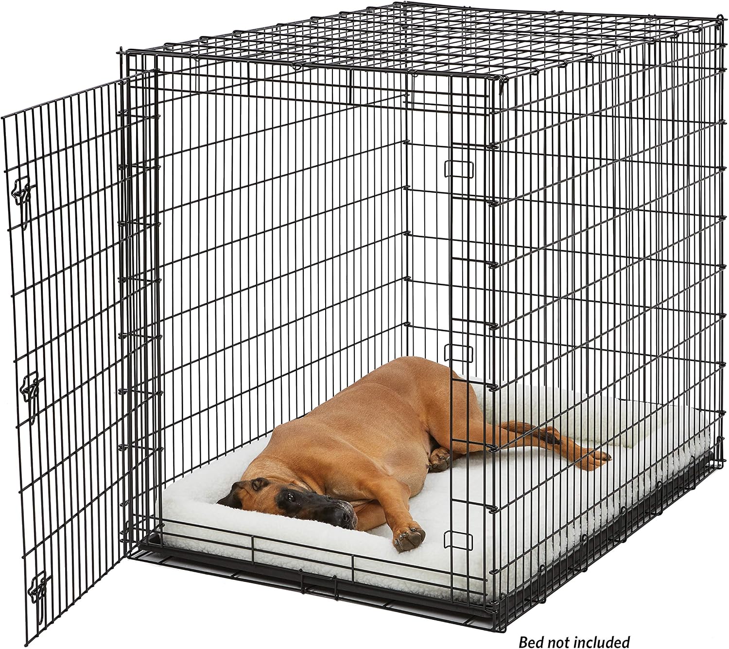 MidWest Homes for Pets 48-Inch iCrate for Extra-Large Breeds, 90-110 lbs, Single Door Folding Dog Crate with Divider Panel, Leak-Proof Tray & Secure Latches, Portable, Durable & Easy to Assemble