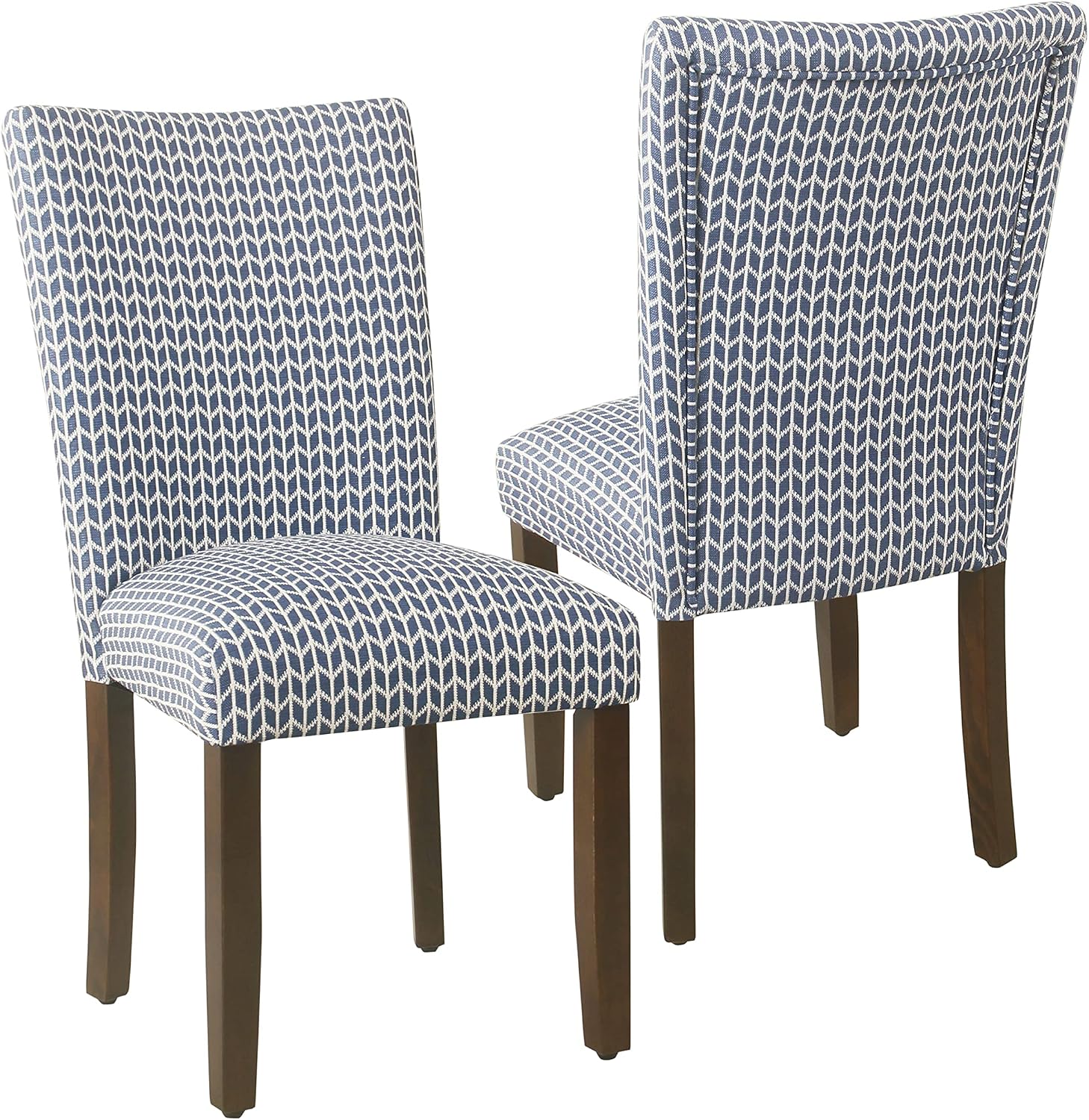 Homepop Home Decor | Classic Upholstered Parsons Dining Chairs | Set of 2 Accent Dining Chairs with Nailhead Trim, Natural Linen