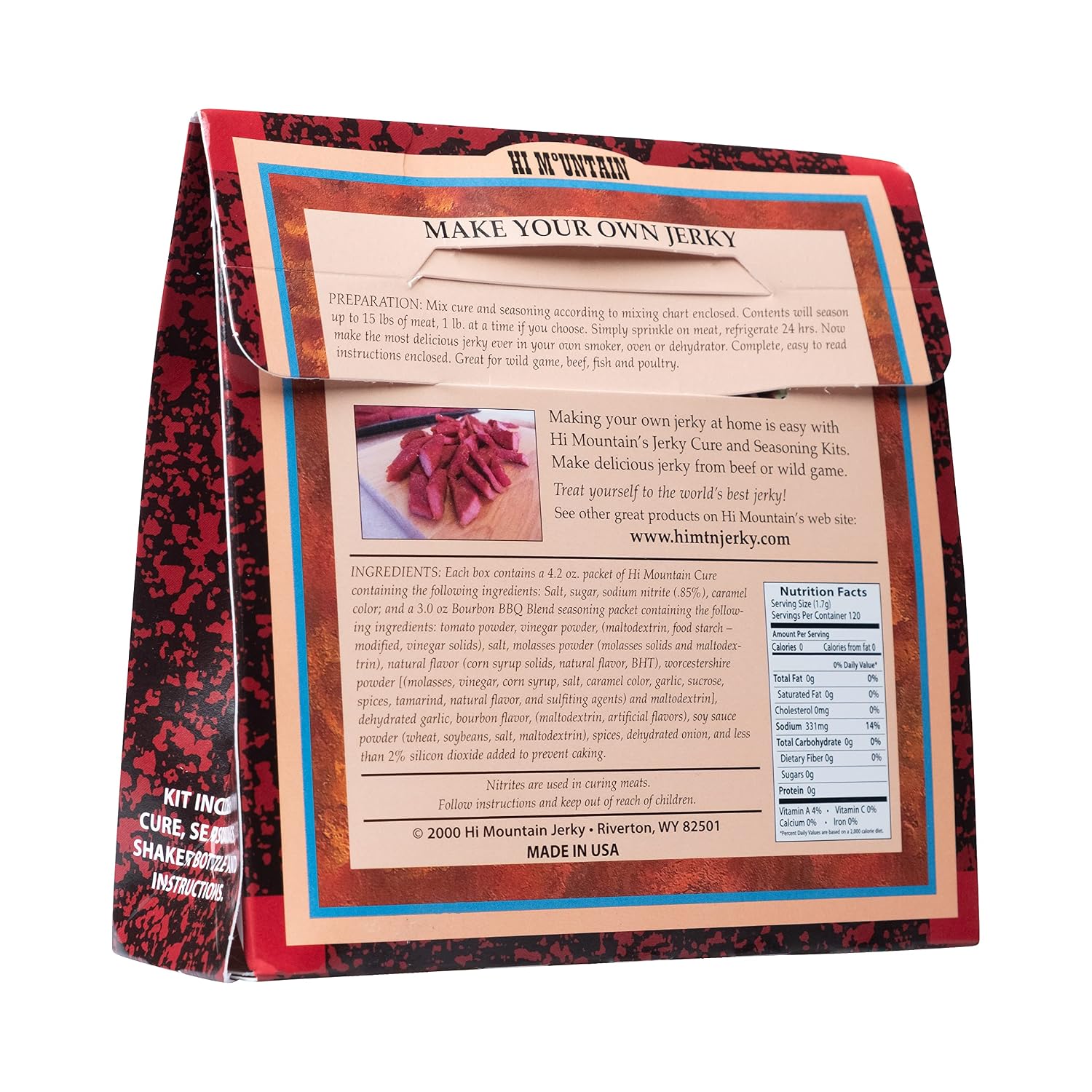 Hi Mountain BOURBON BBQ BLEND Jerky Seasoning and Cure Kit | Beef & Venison | Sweet bourbon BBQ flavor, perfect jerky seasoning for deer, elk