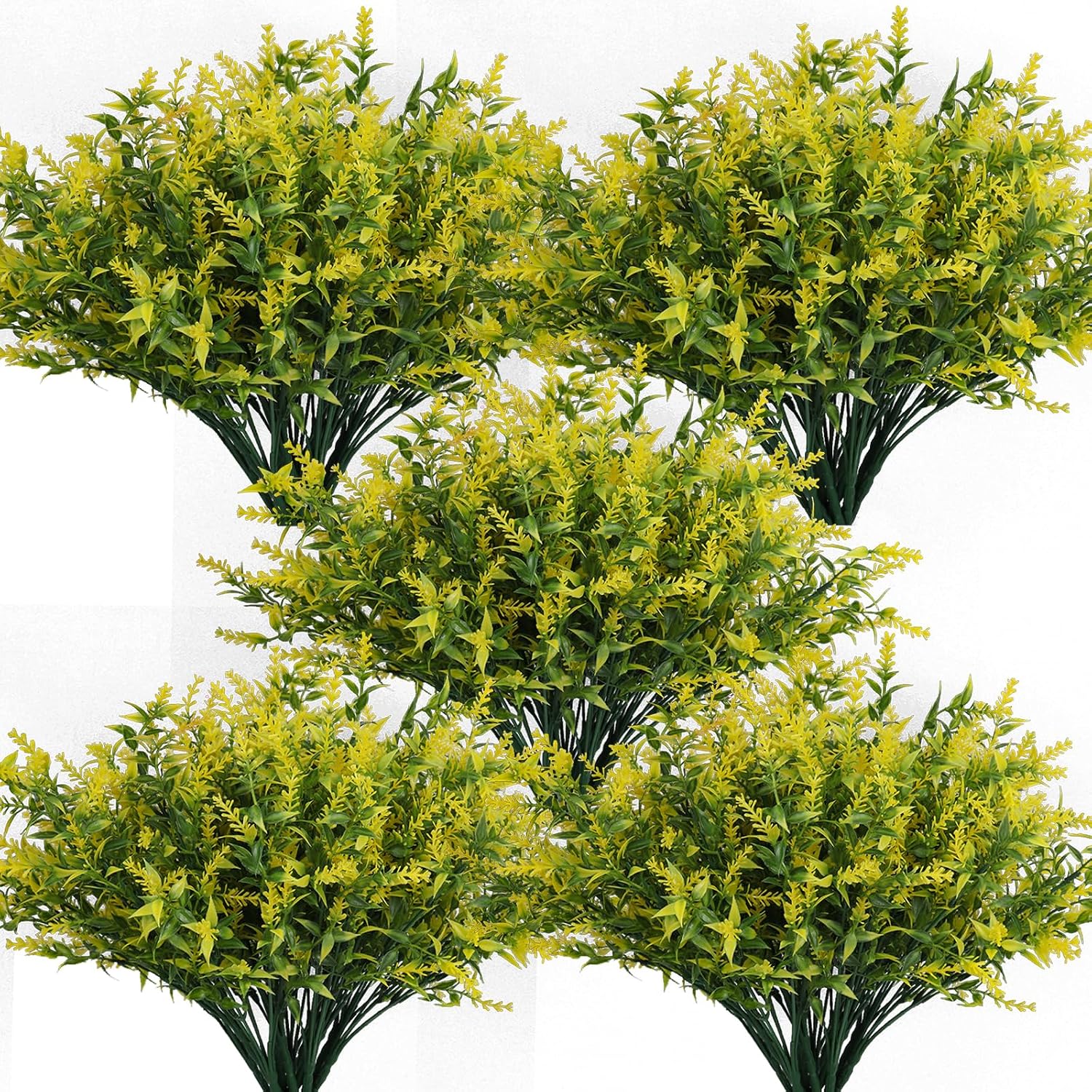 RECUTMS Artificial Greenery Lavender Fake Shrubs Flowers 8 Pcs UV Resistant
