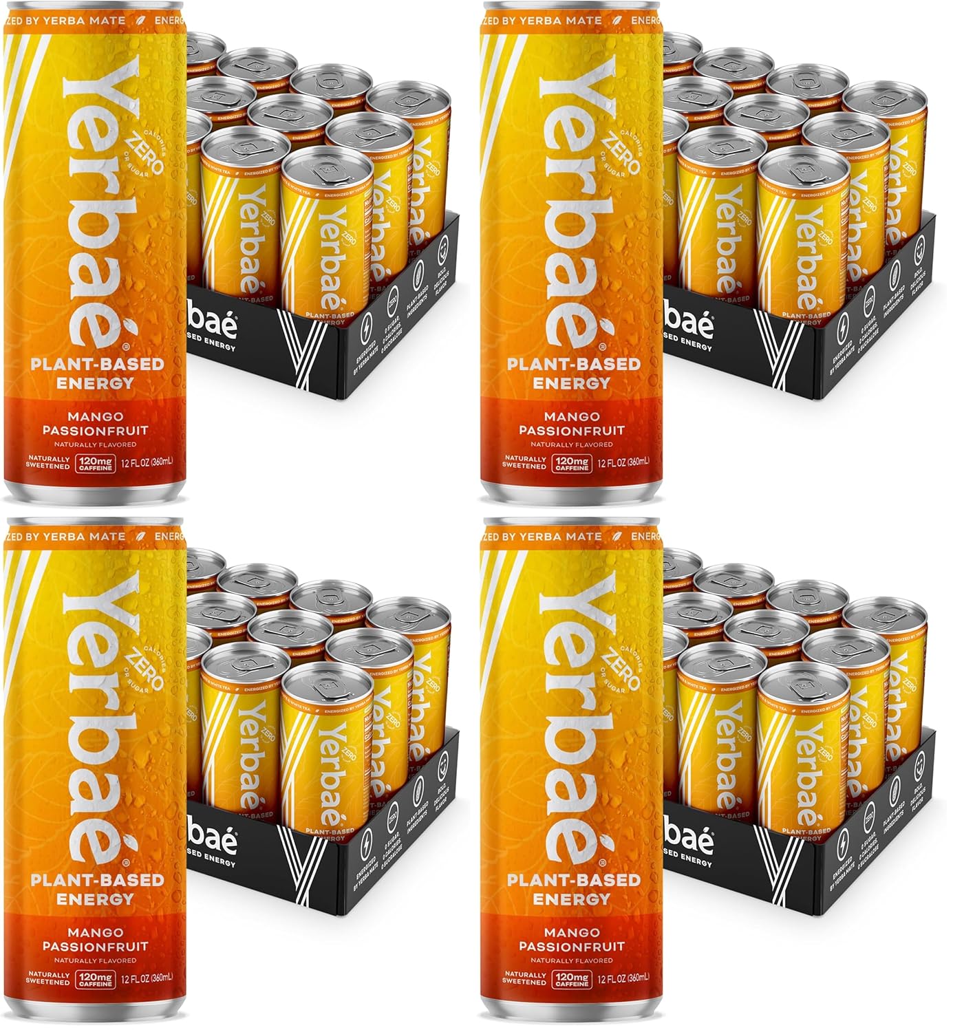 Yerbaé Energy Seltzer - Variety Performance Pack. No Sugar/Calories/Carbs. Energized by Yerba Mate Naturally Caffeinated Plant-Based, Healthy Alternative to Coffee/Sugary Sodas, Pack of 12, 12oz cans