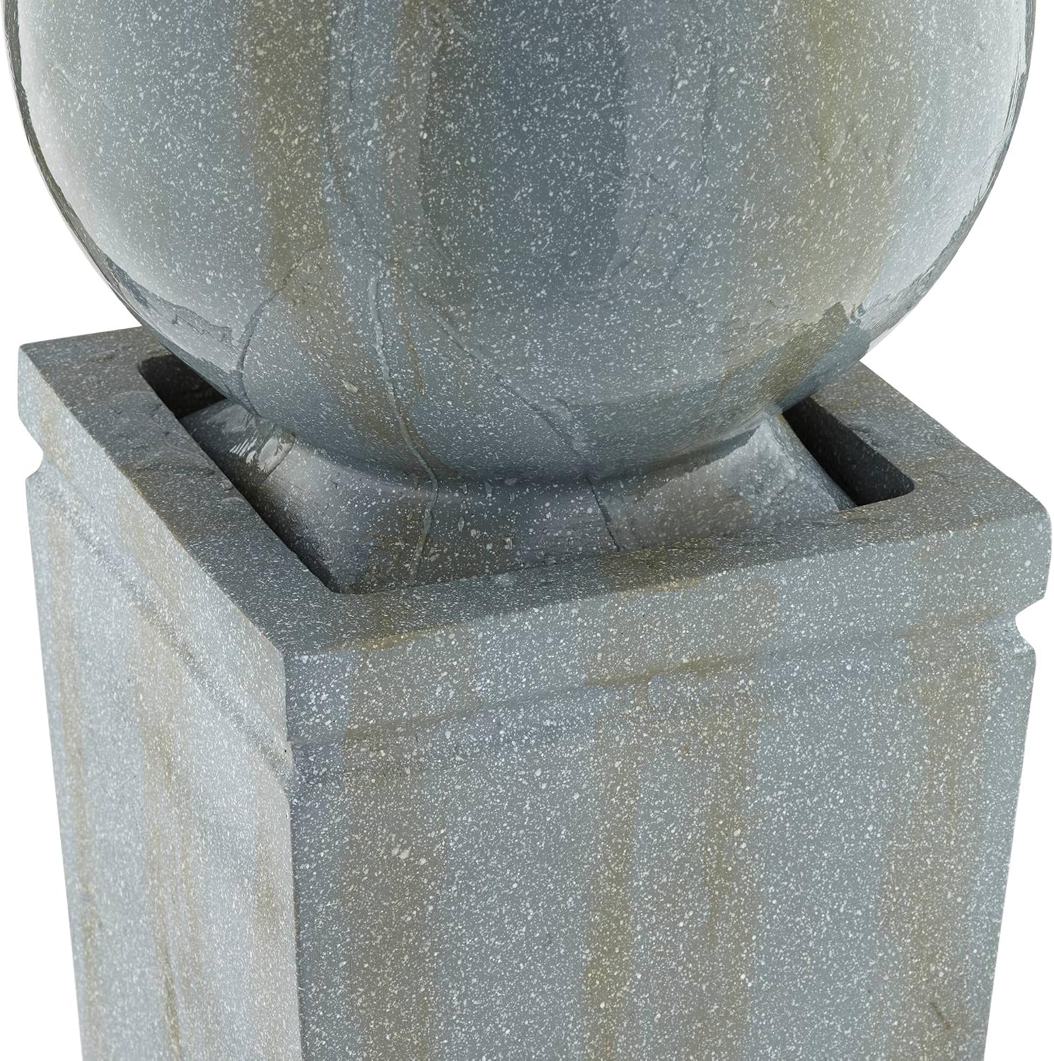 Sphere and Pillar 34 1/4" High LED Outdoor Indoor Large Bubbler Fountain