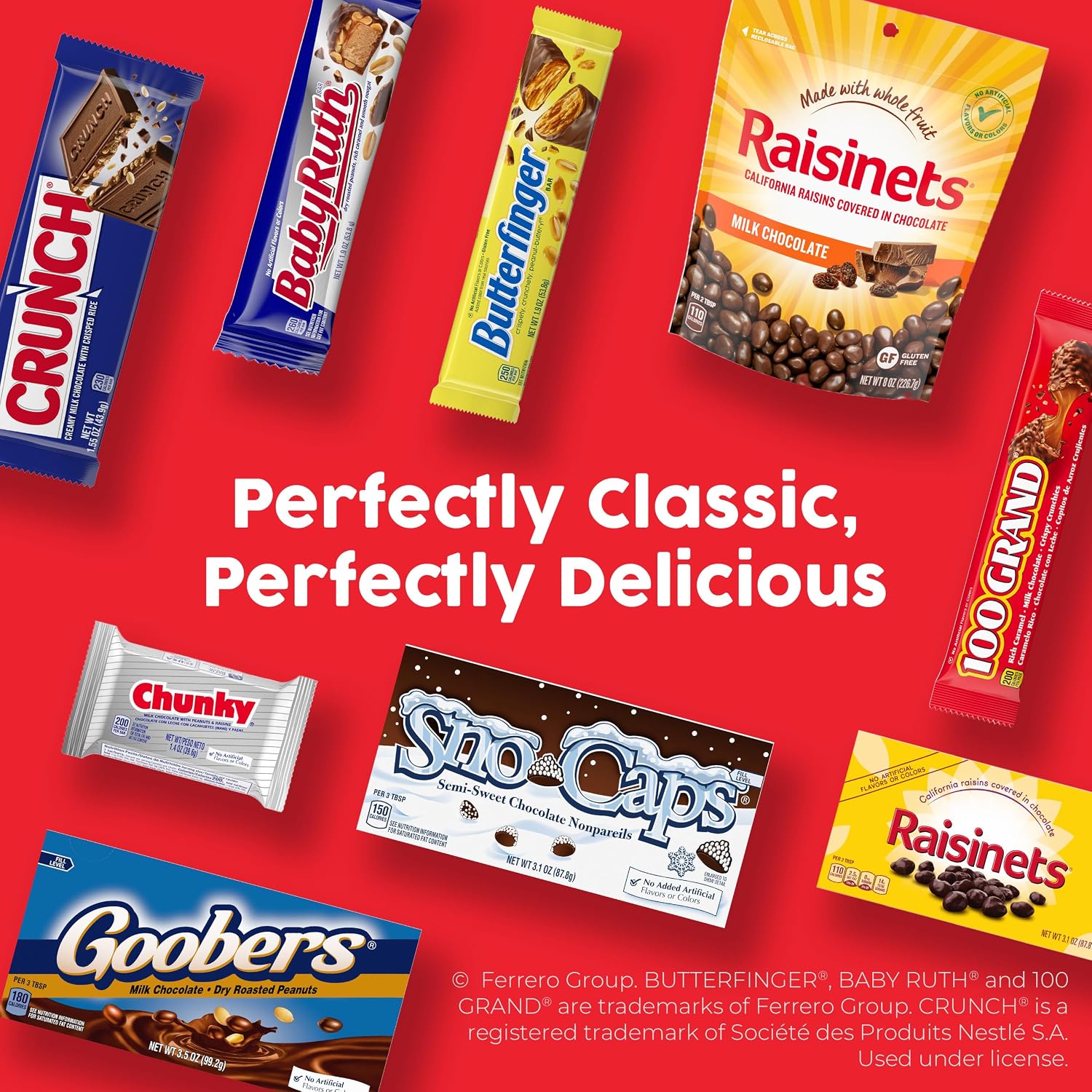 Butterfinger, CRUNCH, Baby Ruth and 100 Grand, Bulk 20 Pack, Assorted Full Size Chocolate Candy Bars, 35 oz