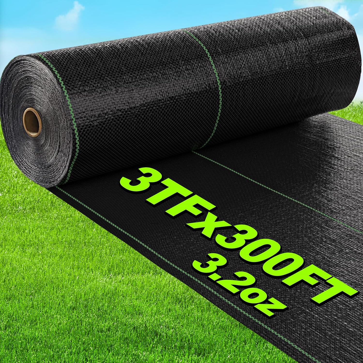 AMAGABELI 3.2oz 4ft x 100ft Weed Barrier Landscape Fabric Premium Garden Cloth Heavy Duty Weed Control Blocker Mat Gardening Ground Cover Durable Woven Geotextile Fabric Driveway Underlayment