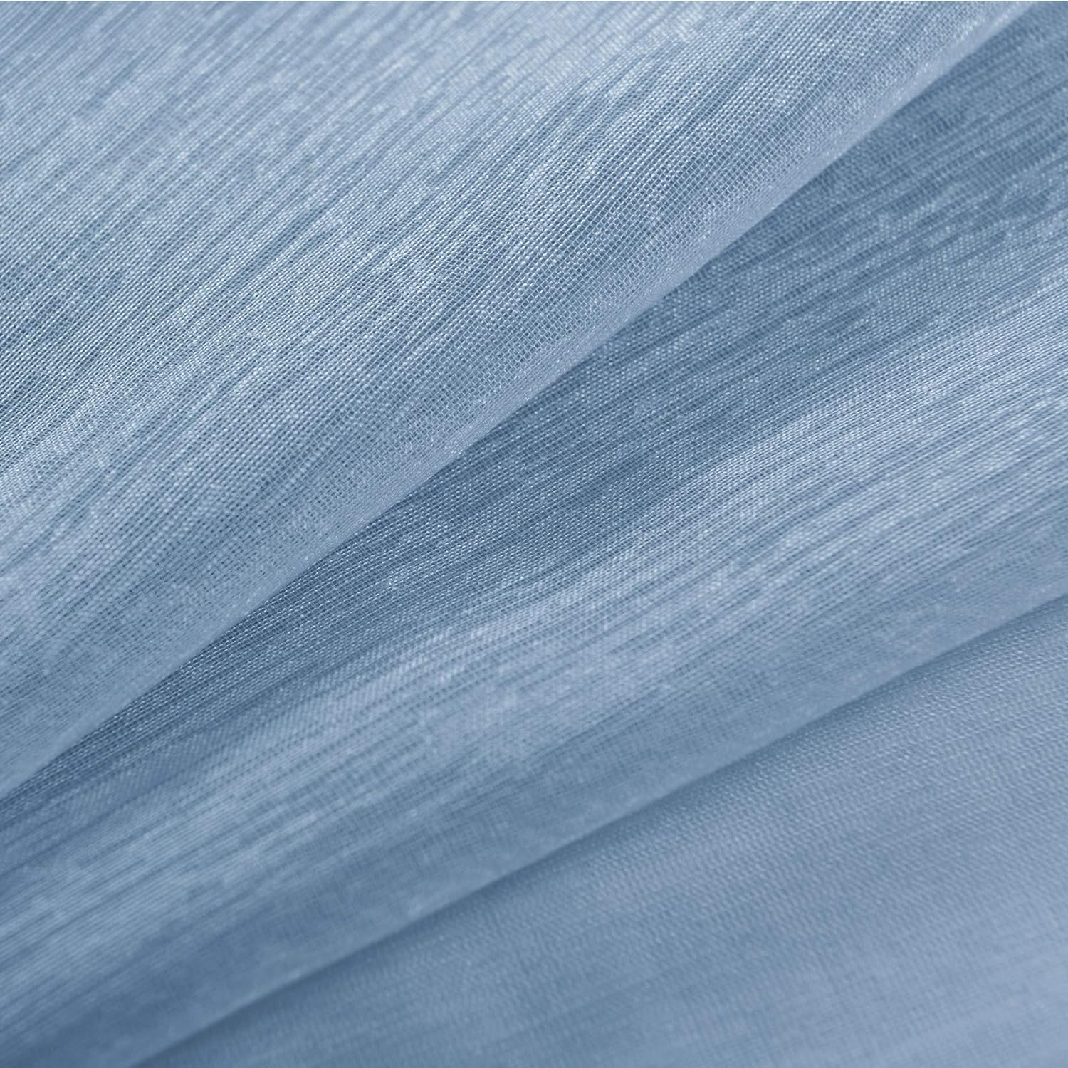 KOUFALL White Sheer Curtains 72 Inches Long for Bedroom Set of 2 Panels Grommet Faux Linen Window Voile Semi Baisc Decorative Sheer Curtains for