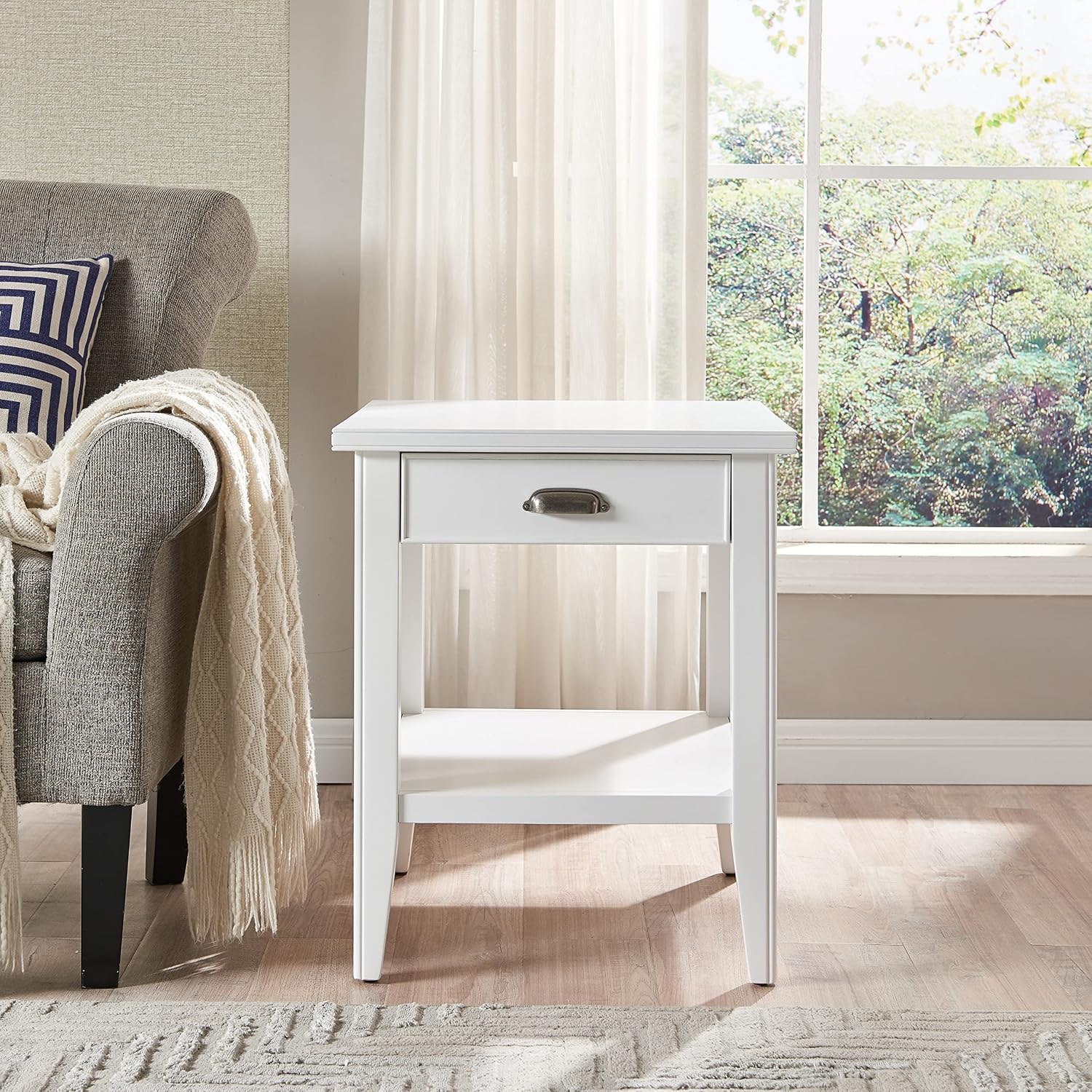 Leick Home Shield Wedge End Table, 21", Glazed Auburn