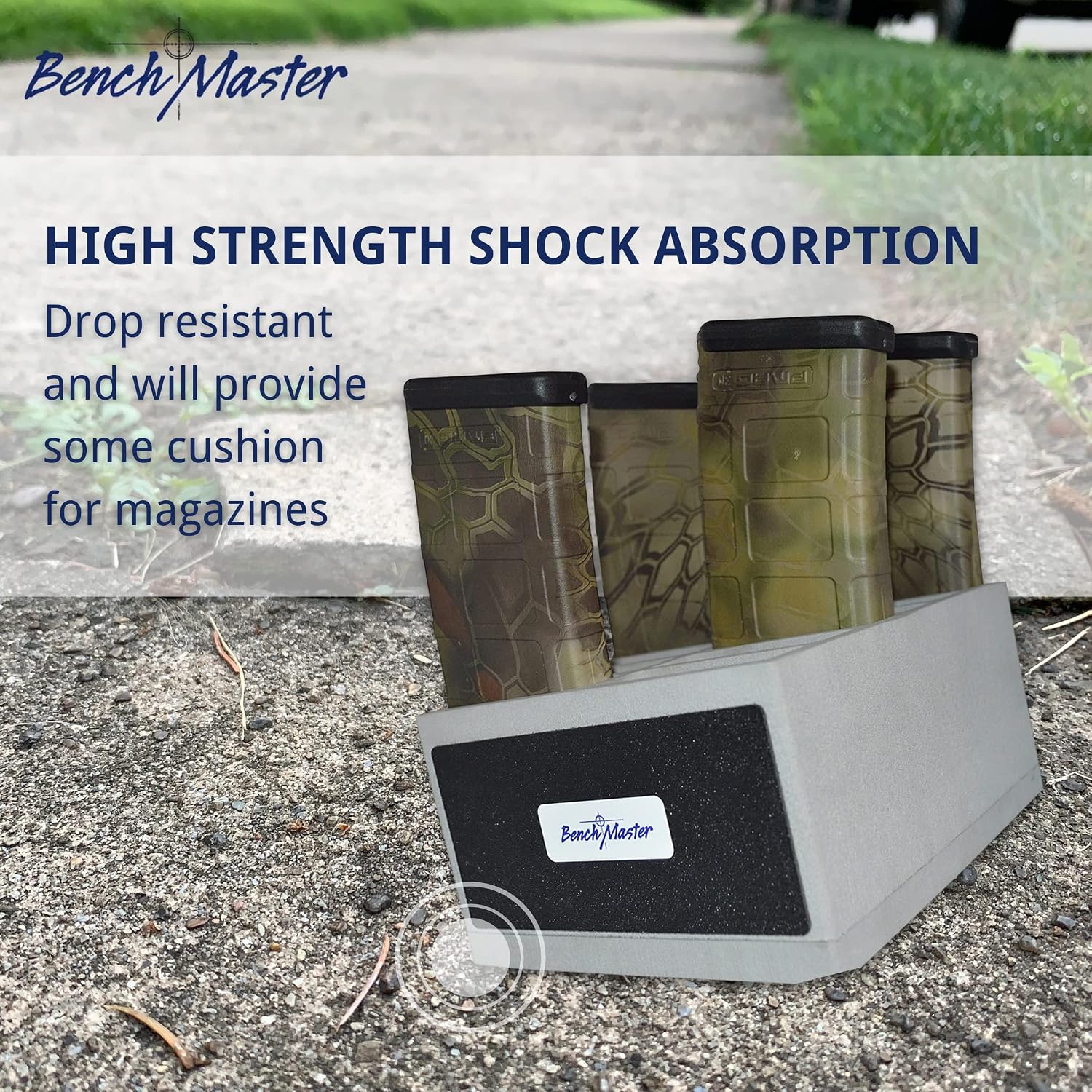 BenchMaster Weapon Rack AR Magazine Rack for Gun Safe, Holds 12 AR Magazines, High-Density Foam Gun Magazine Holder & Organizer