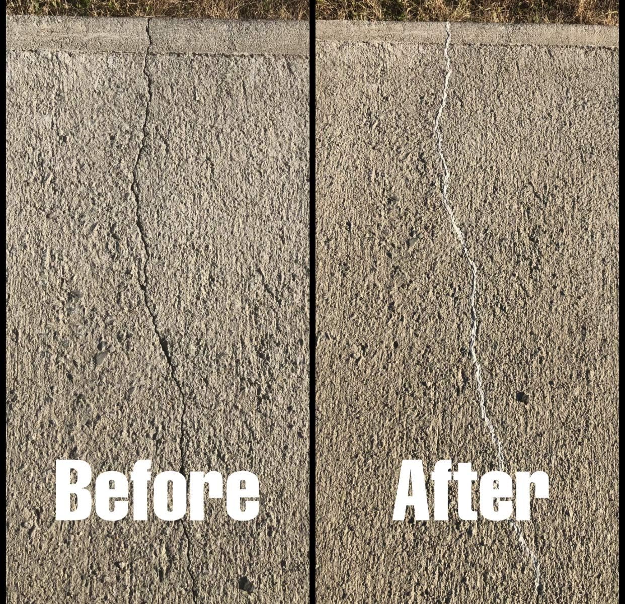 Bluestar Flexible Concrete Hairline Crack Filler (Light Gray), DIY - No Special Tools Needed. Fill Small Cracks in Concrete Driveways
