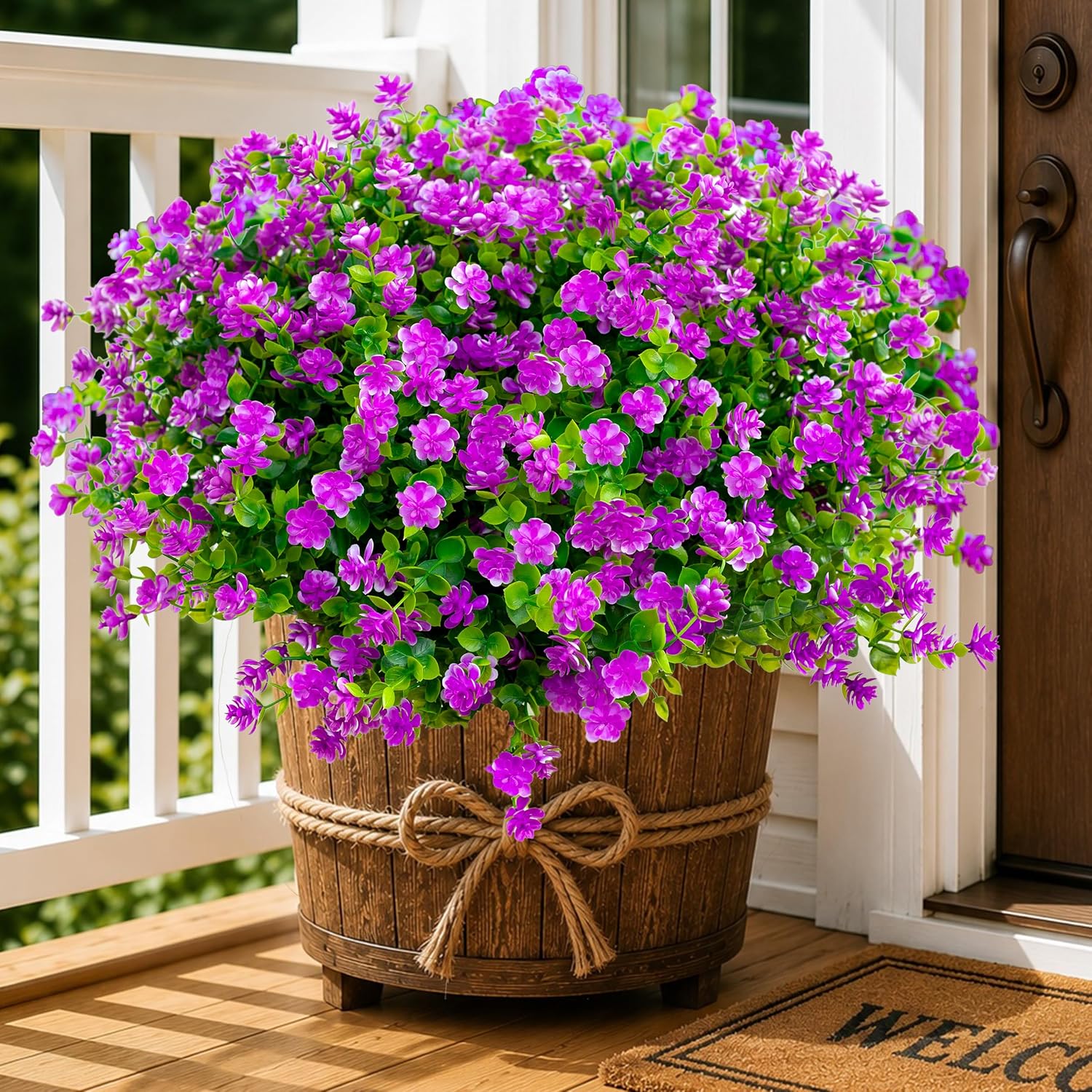 AXYLEX Artificial Flowers for Outdoors, 12 Bundles Fake Plants (Yellow) | UV resistant faux plastic flowers, no fade artificial greenery – garden, patio, porch & home