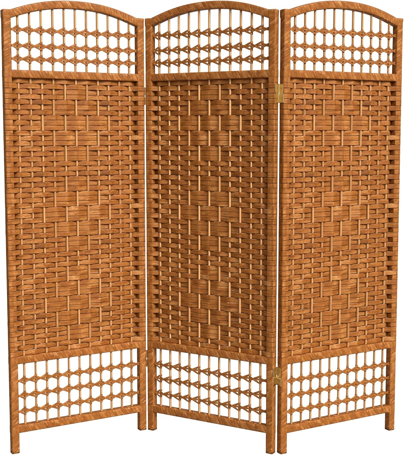 4 ft. Short Fiber Weave Folding Screen - Natural - 4 Panels