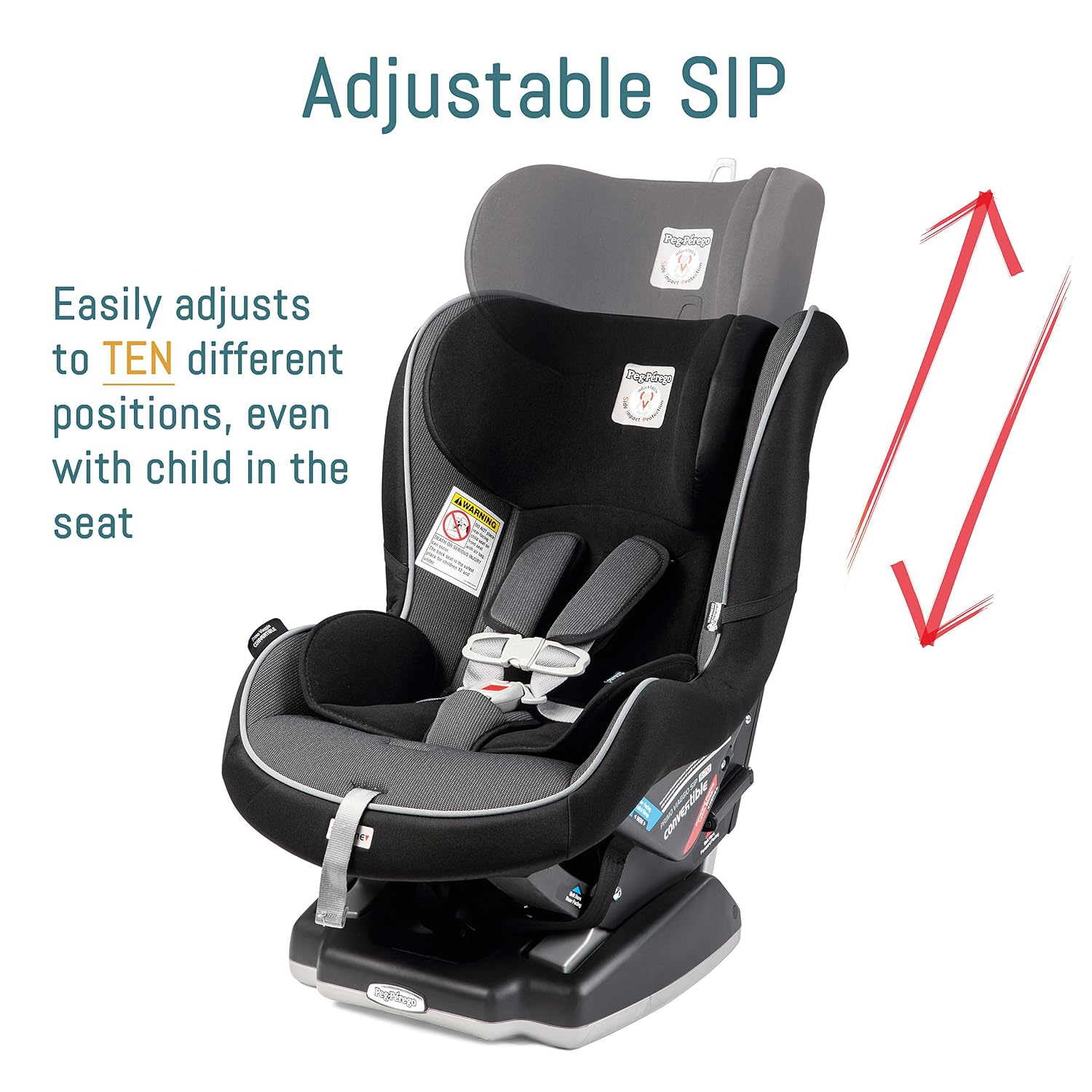 Peg Perego Primo Viaggio Convertible - Reversible Car Seat - Rear Facing for Children 5 to 45 lbs and Forward Facing for Children 22 to 65 lbs