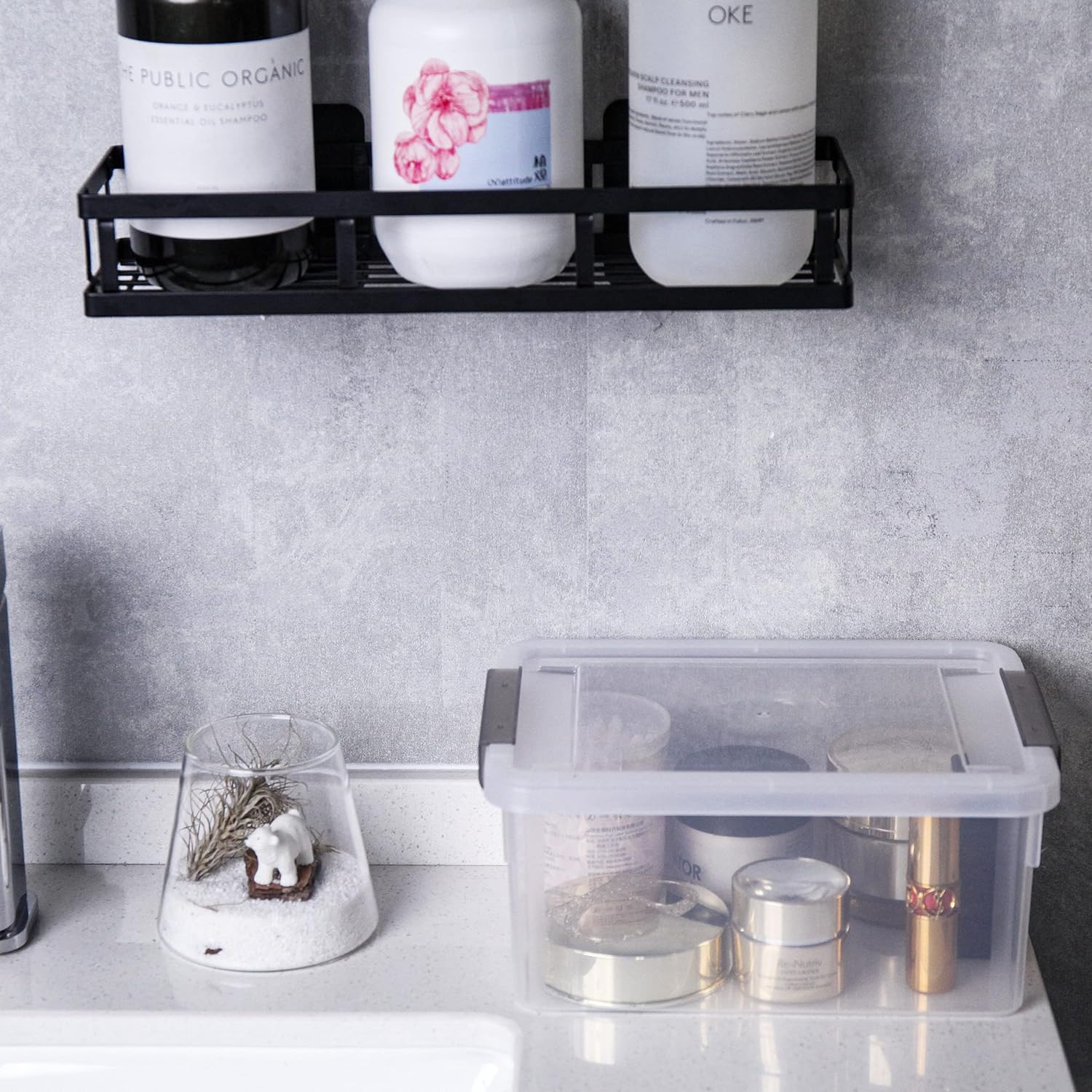 Citylife 10Packs 1.3Qt Small Storage Bins with Lids,Stackable Clear