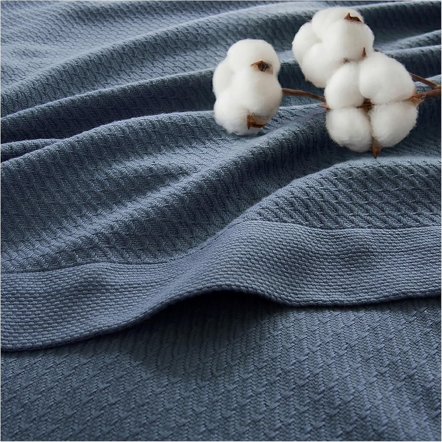 Madison Park 100% Egyptian Cotton Summer Blanket Full Queen Size Teal