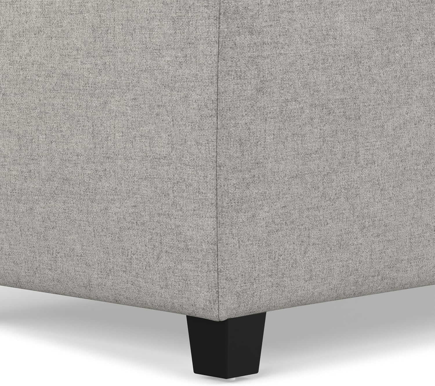 SIMPLIHOME Avalon 48" Wide Vegan Leather Storage Ottoman in Brown