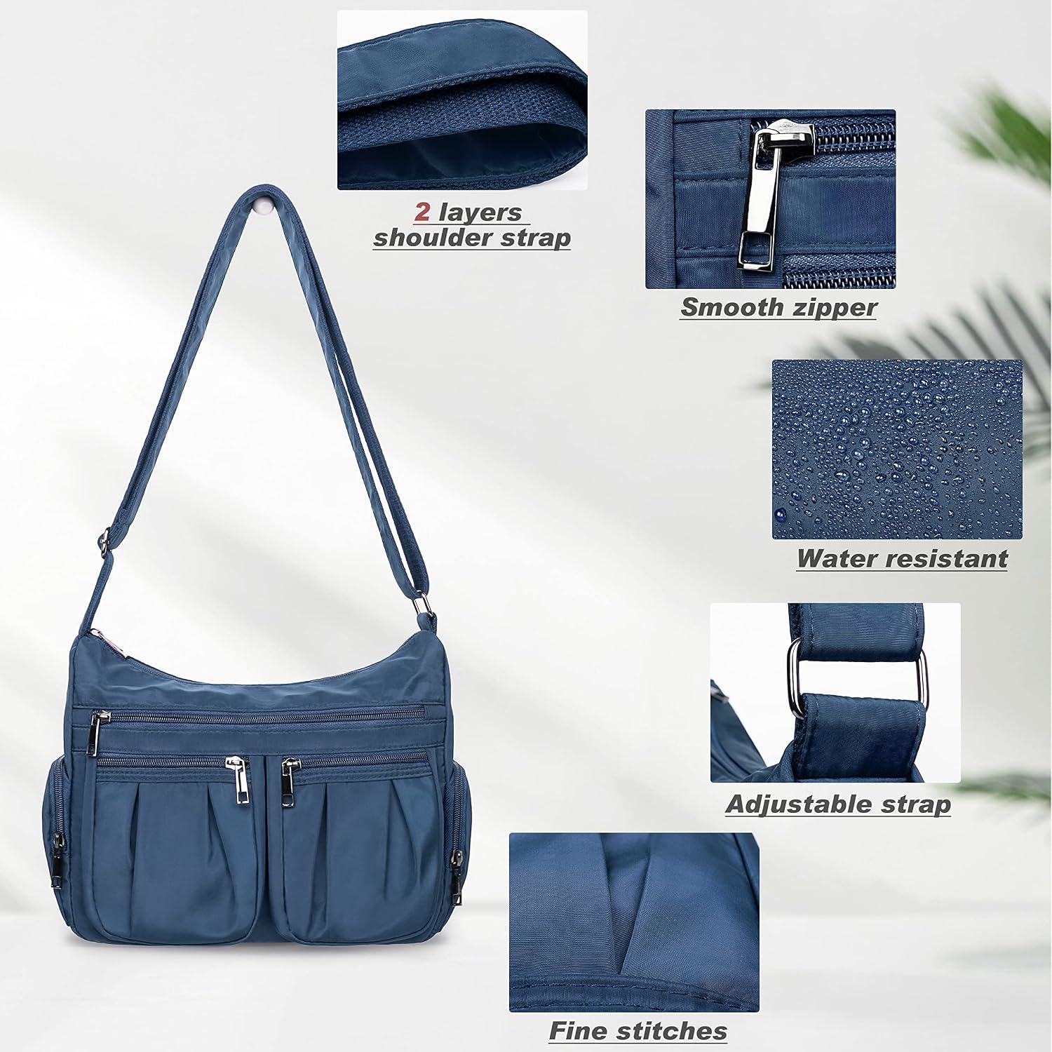 VOLGANIK ROCK Crossbody Purses for Women Shoulder Handbags Lightweight Waterproof Nylon Travel Bag Ladies Pocketbooks