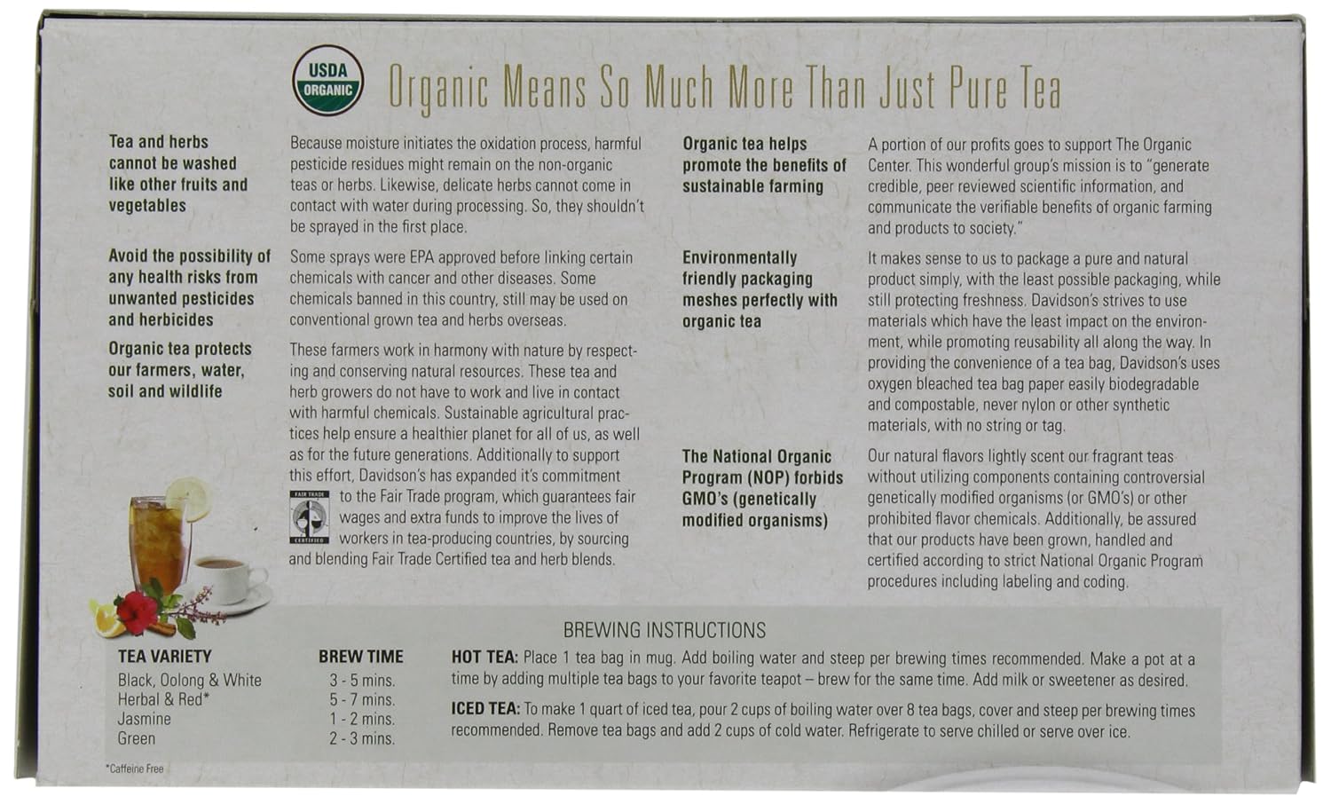 Davidson's Organics, Yerba Mate, 100-count Unwrapped Tea Bags