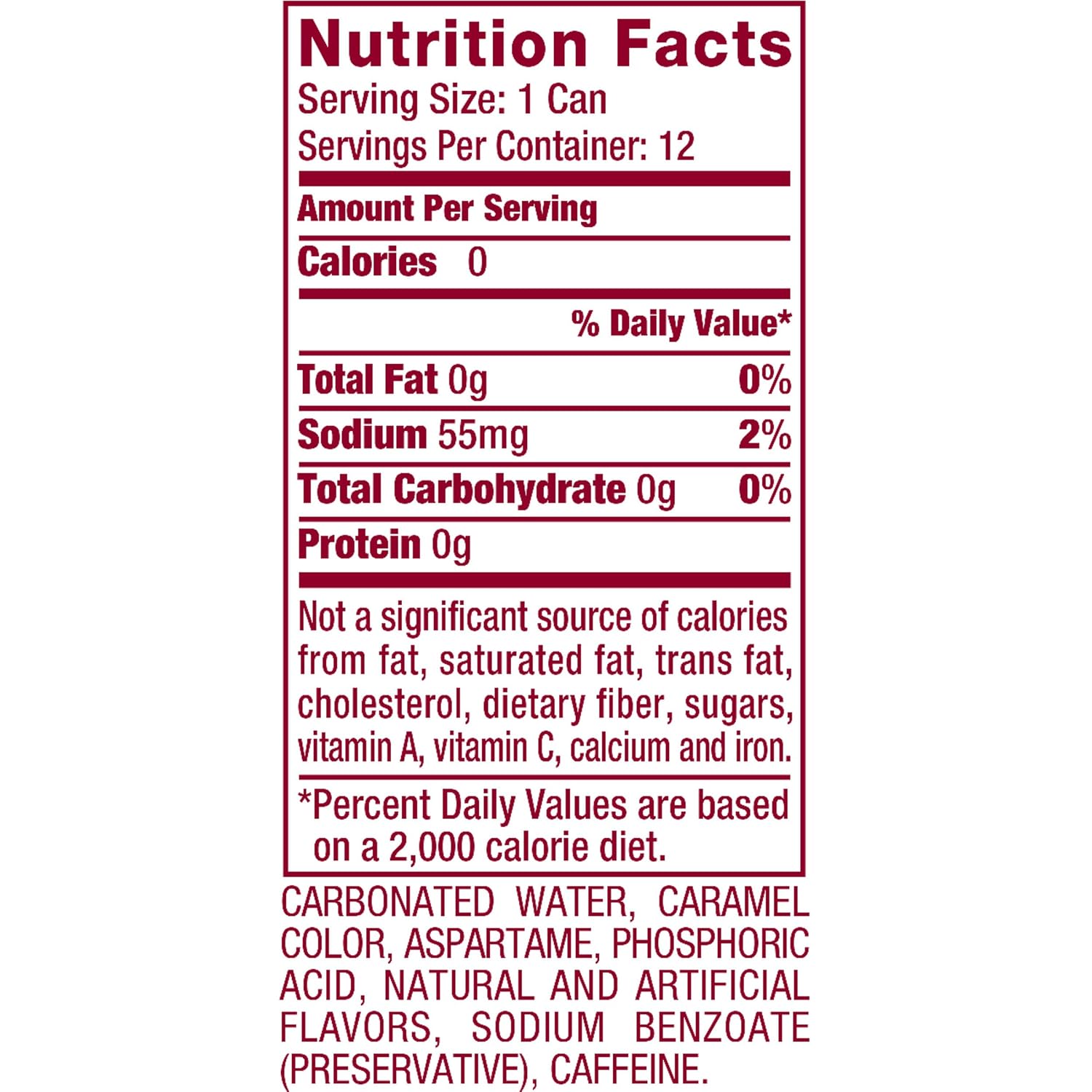 Diet Dr Pepper Soda, 12 fl oz cans, pack of 12