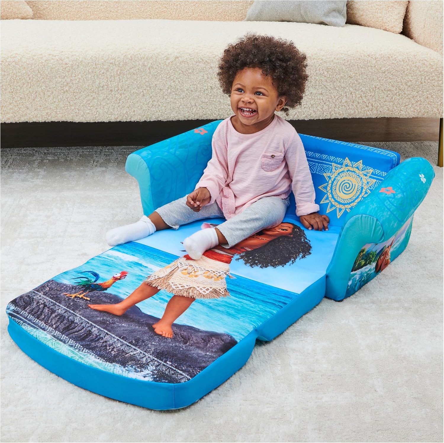 Marshmallow Furniture, Children's 2 in 1 Flip Open Foam Sofa, Minnie Mouse, by Spin Master | Pullout Foam Sleeper for Folding Lounging, Sitting, and Napping for Toddlers & Kids, Bedroom and Playroom Use
