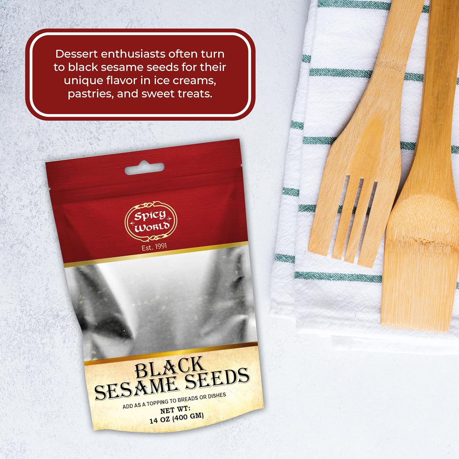 Raw Black Sesame Seeds 3 LB Bag - Natural - By Spicy World