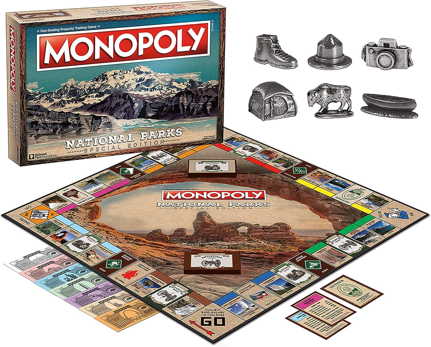 Monopoly National Parks 2020 Edition | Featuring Over 60 National Parks from Across The United States | Iconic Locations Such as Yellowstone, Yosemite
