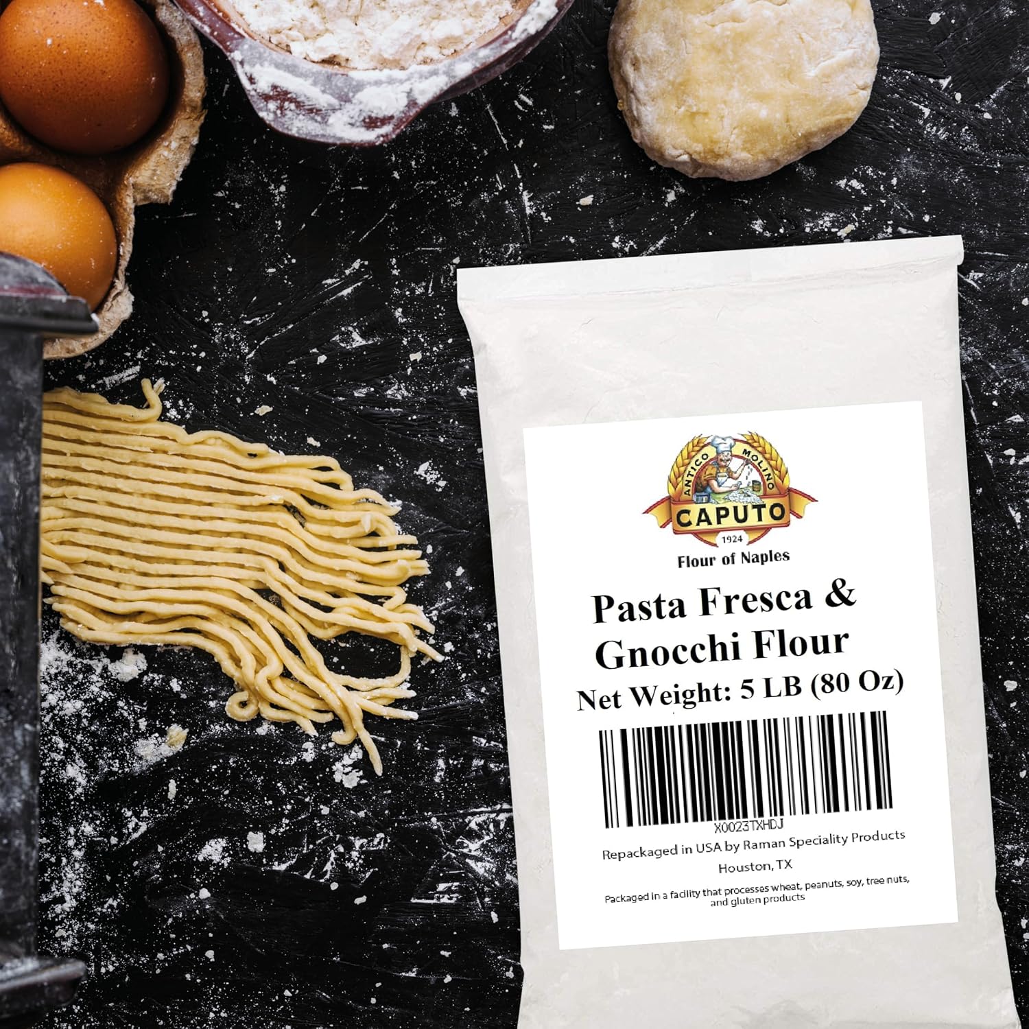 00 Antimo Caputo Pasta & Gnocchi Flour 5 Lb Repack- Italian Double Zero Grain Type - Extracted Wheat Blend - All Natural for Pasta Fresca Dough (5LB