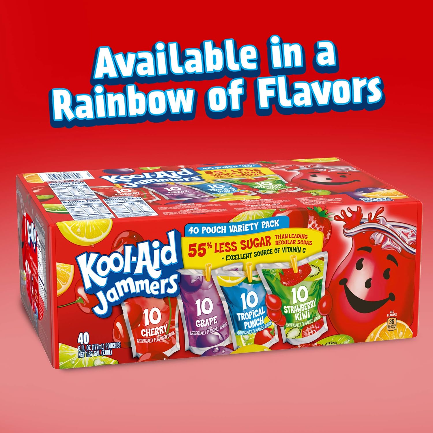 Kool-Aid Juice Drink, 40 ct Pack, Grape Flavored, 4 Boxes of 10 Pouches