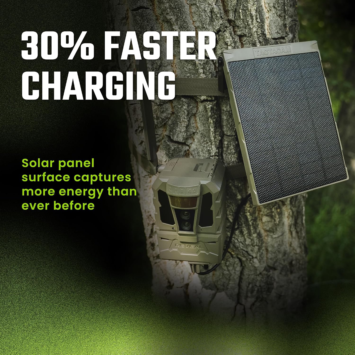 Tactacam Reveal R5 Power Bundle, FlexPack R5 + Solar Panel R5 | Self-sustaining charging system, Advanced Insights, 30% fast charge, built-in 5