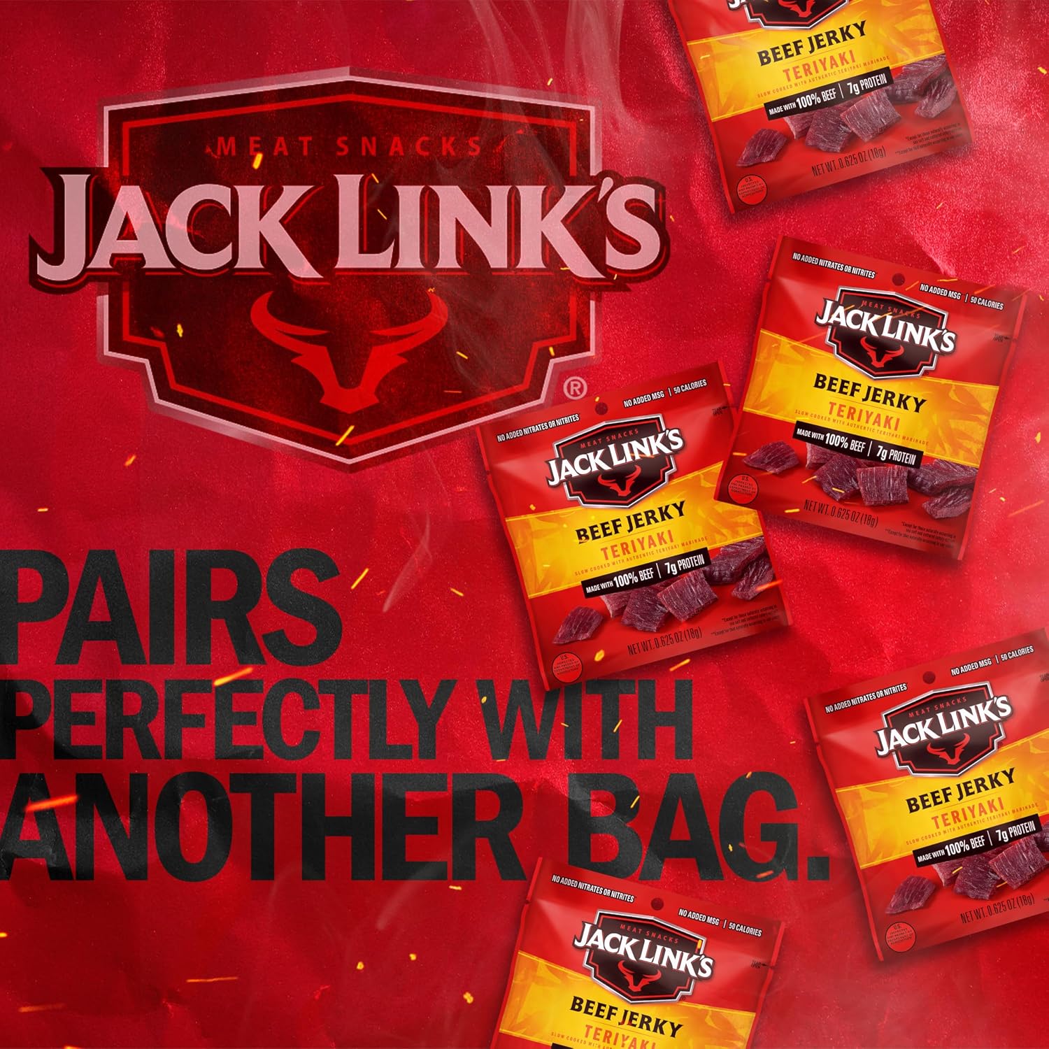 Jack Link's Beef Jerky Variety Pack - Original and Teriyaki - (9 Pack) 1.25 oz Bag - Ready to Eat Protein Snacks - 13g Protein per Serving - Made with 100% Real Beef | Bag - Ready to Eat Protein Snacks - 13g Protein per Serving - Made with 100% Real Beef