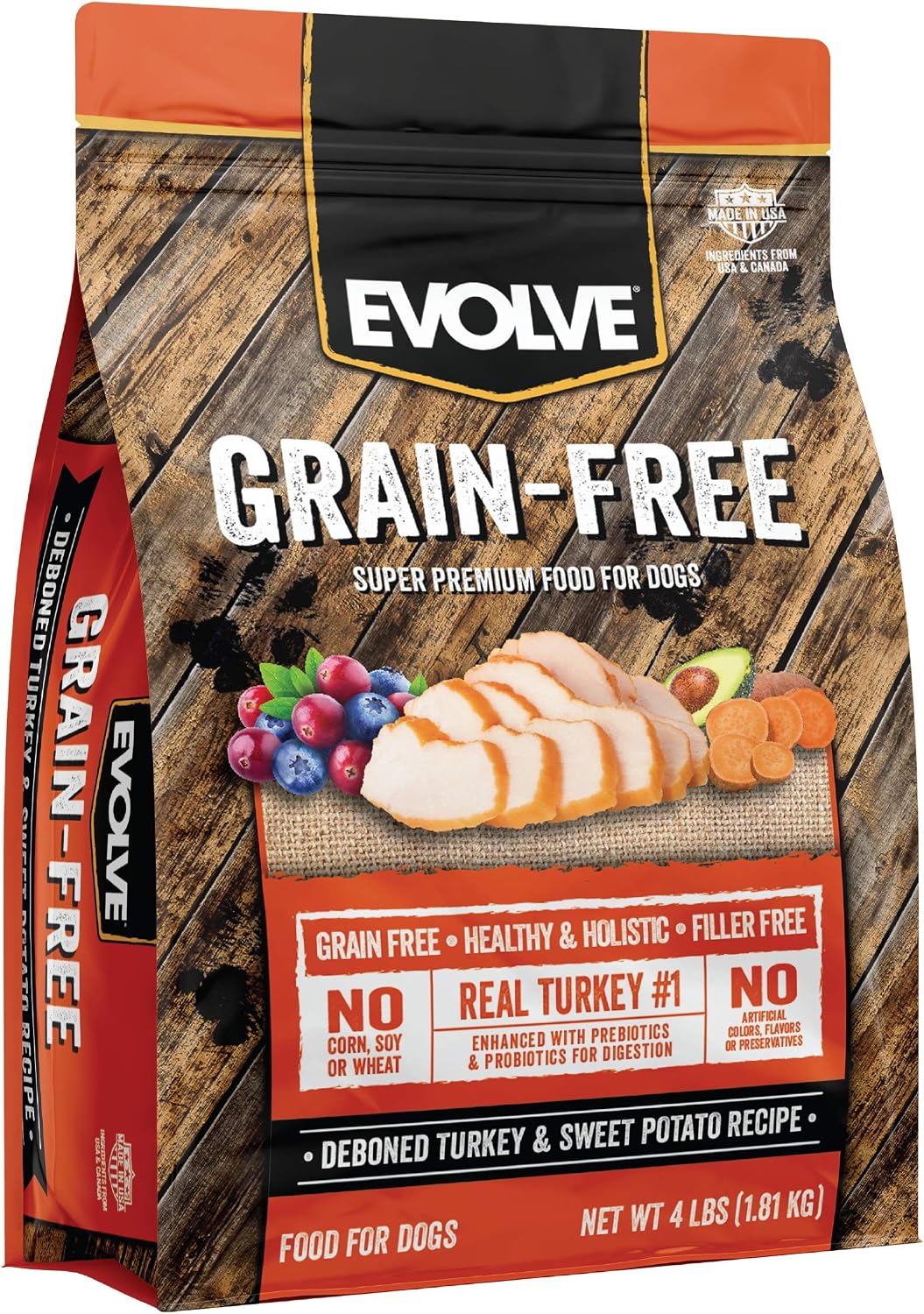 Evolve Grain Free Deboned Duck, Sweet Potato & Venison Recipe Dry Dog Food, 3.5 lb.