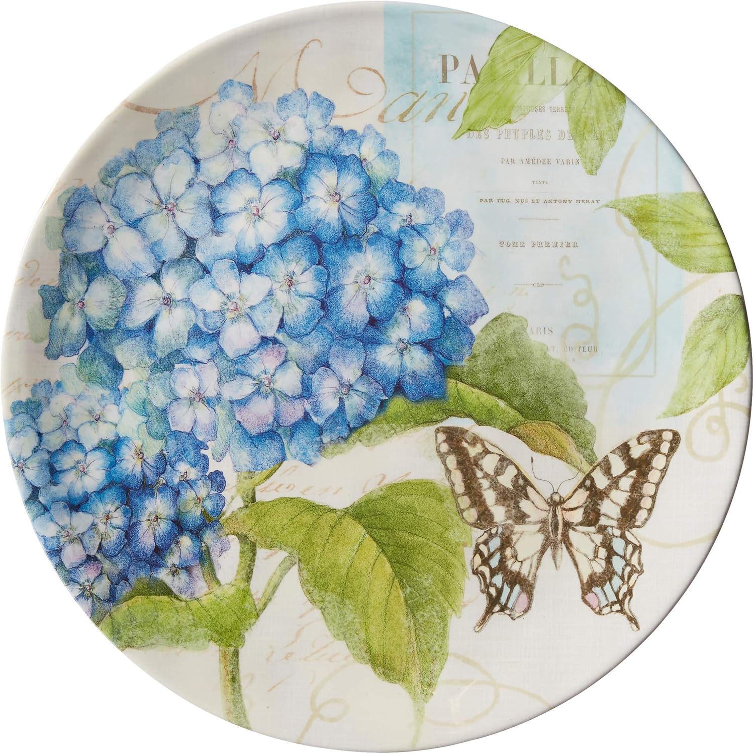 Hydrangea Garden 12 pc Melamine Dinnerware Set, Service for 4