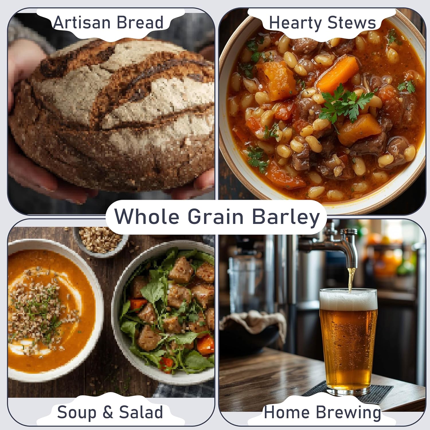 Great River Milling Organic Hulled Barley, Whole Grain, 25 lb | Organic Hulled Barley for soups, stews, pilaf, porridge, salads, grain bowls and home milling; chewy whole-grain texture and