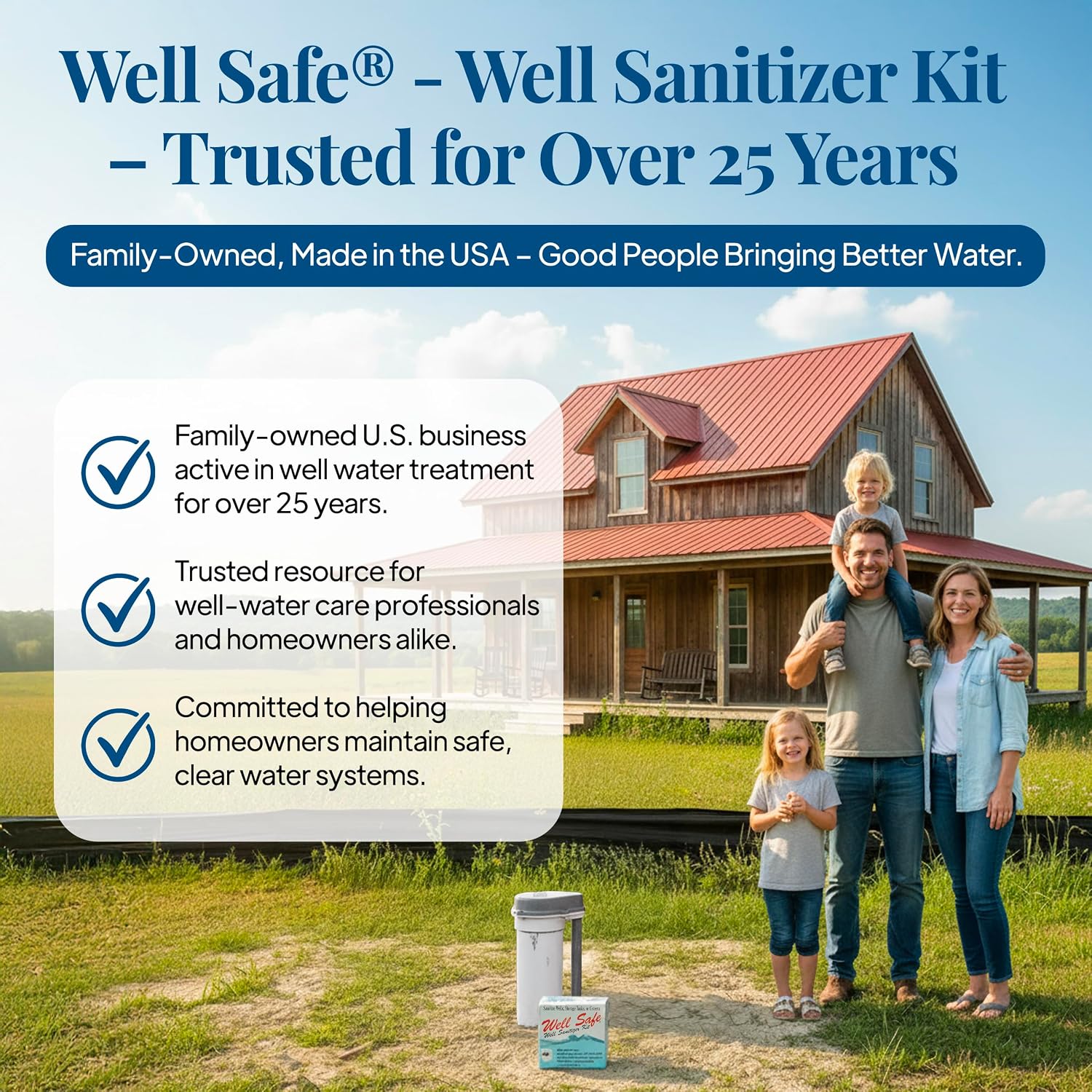 WELL SAFE Well Sanitizer Kit for Well Water Treatment & Sulfur Smell | Water Purification and DIY Shock Treatment for Wells