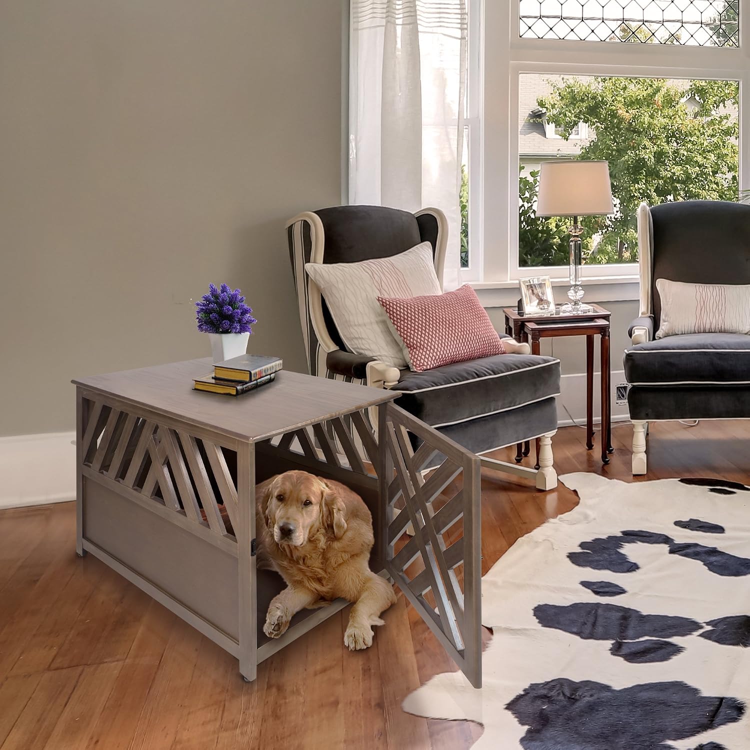 Casual Home Wooden Small Pet Crate, End Table, Espresso,19.5"W x 22.5"D x 22.5"H